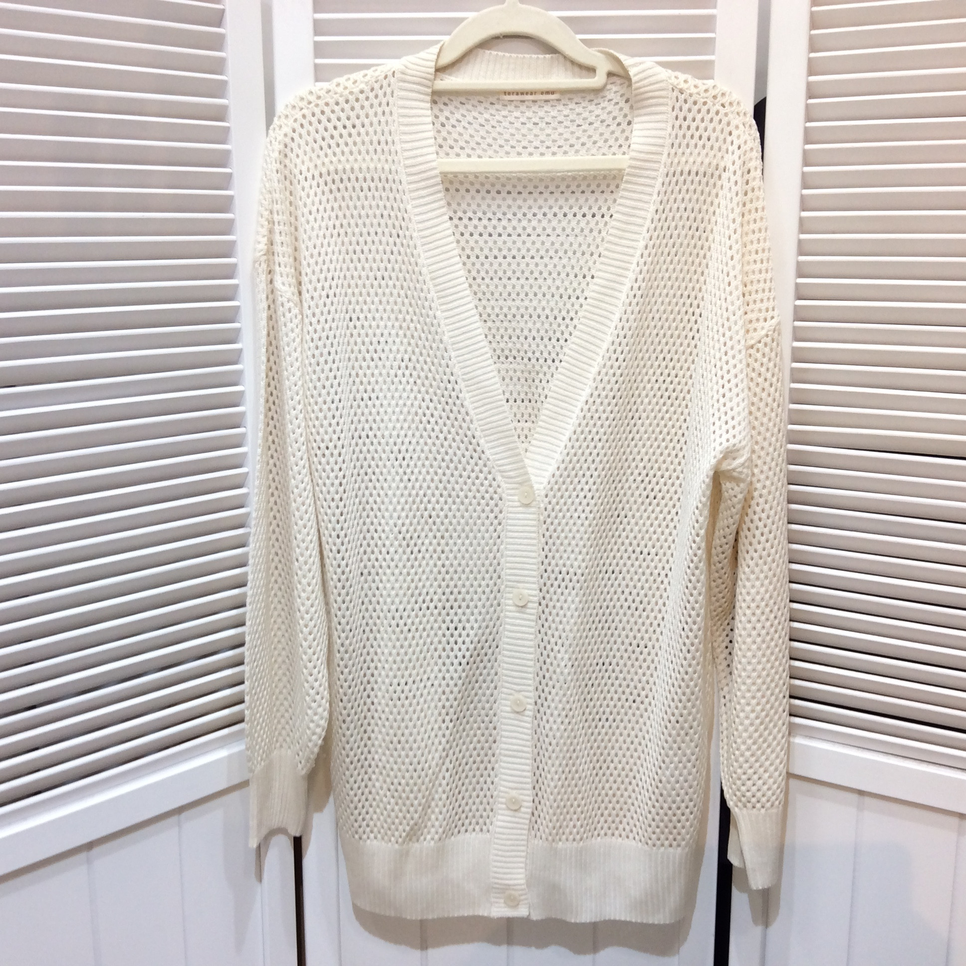 メッシュカーディガン Lサイズ アイボリー 美品