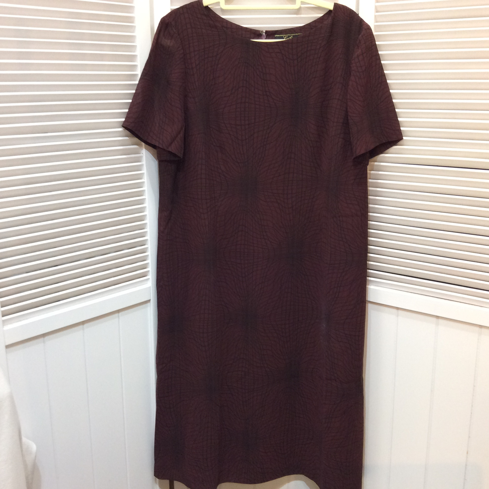 レリアン   ワンピース 13号  ボルドー／柄