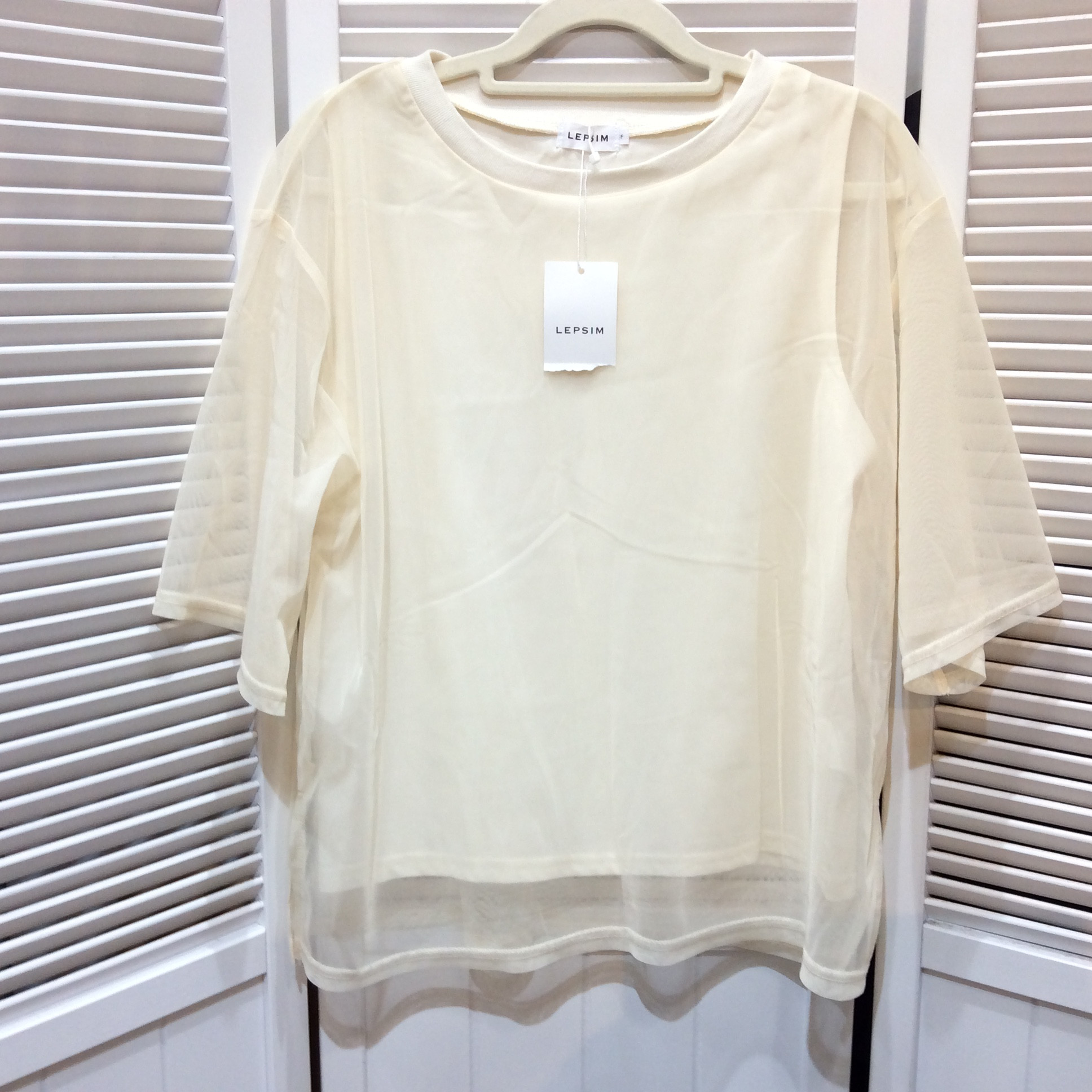 未使用 LEPSIM チュールカットソー フリーサイズ   アイボリー