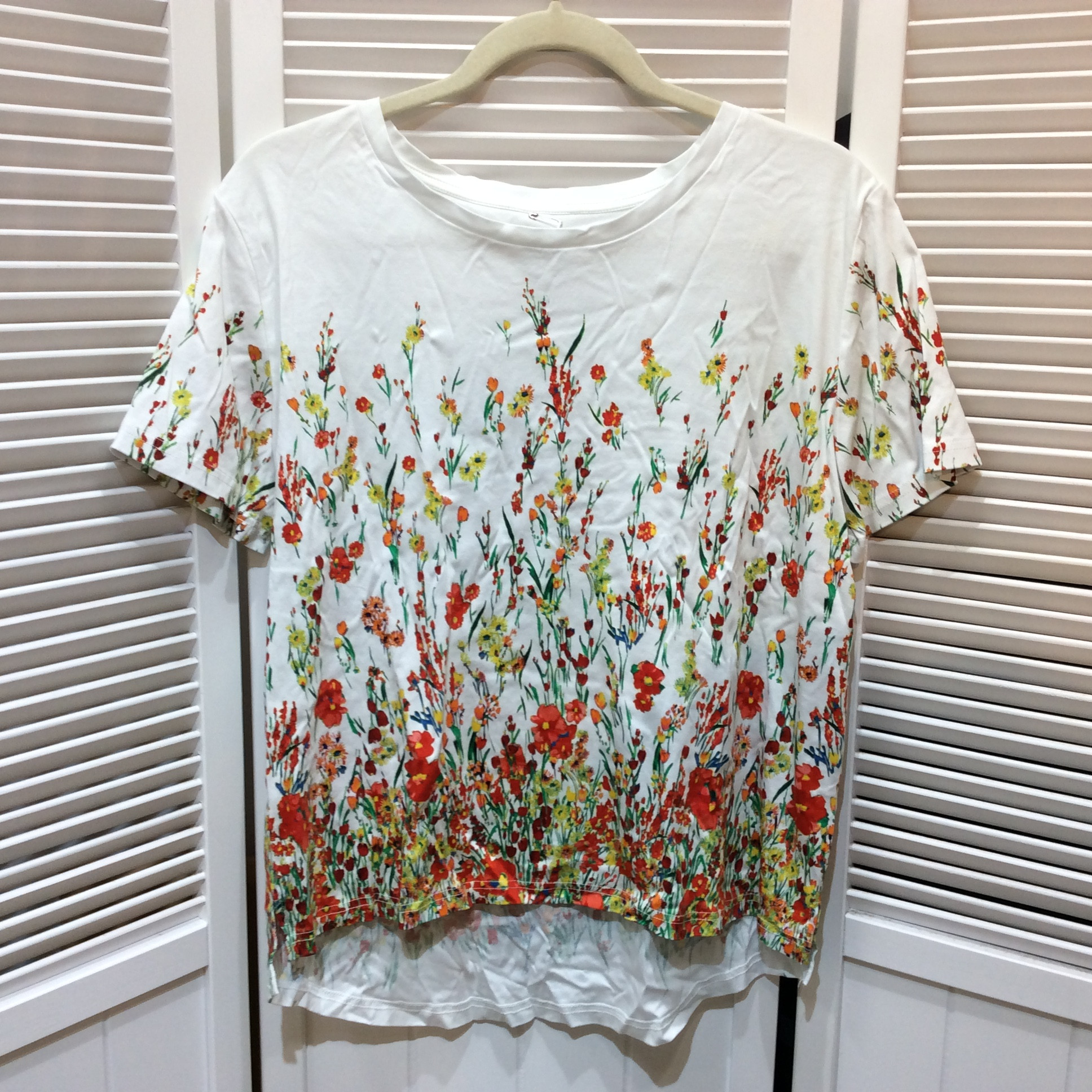 OTTO オットー レディース Tシャツ LL ホワイト×花柄