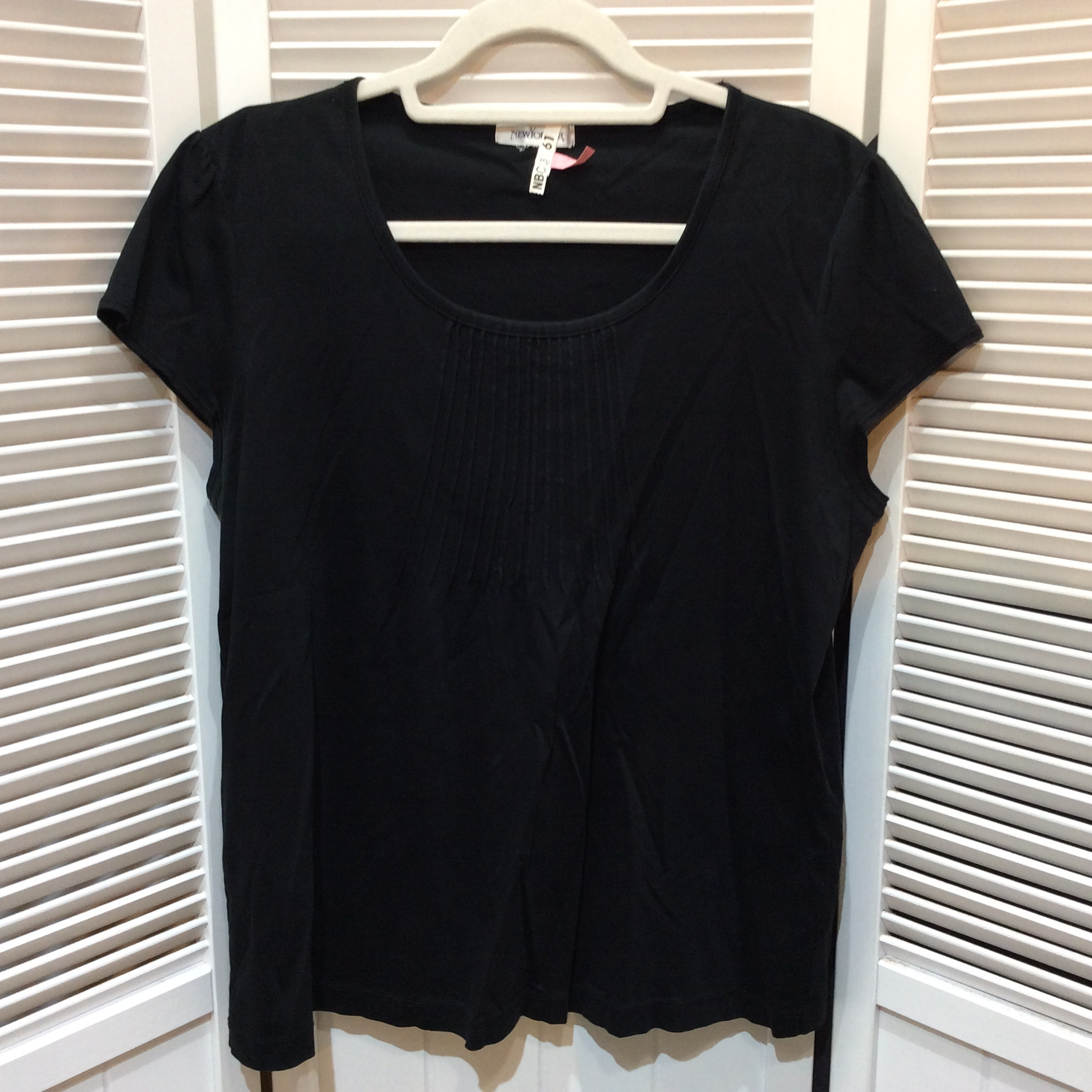 ニューヨーカー フレンチ袖 カットソー 15号 ブラック