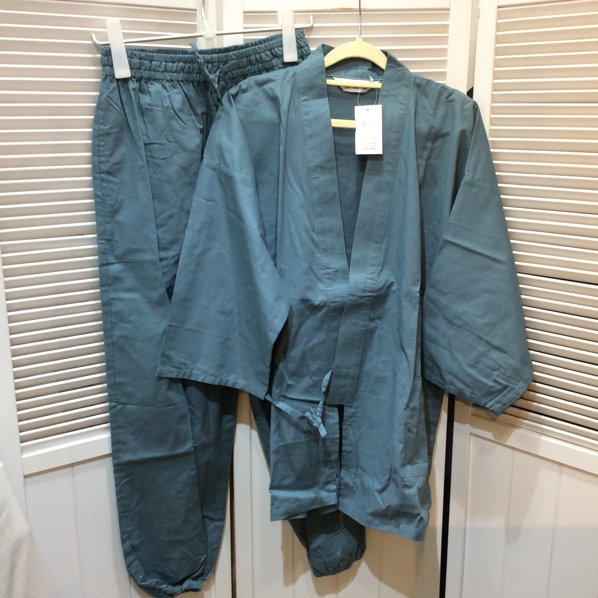 新品☆メンズ 作務衣 Sサイズ ブルー