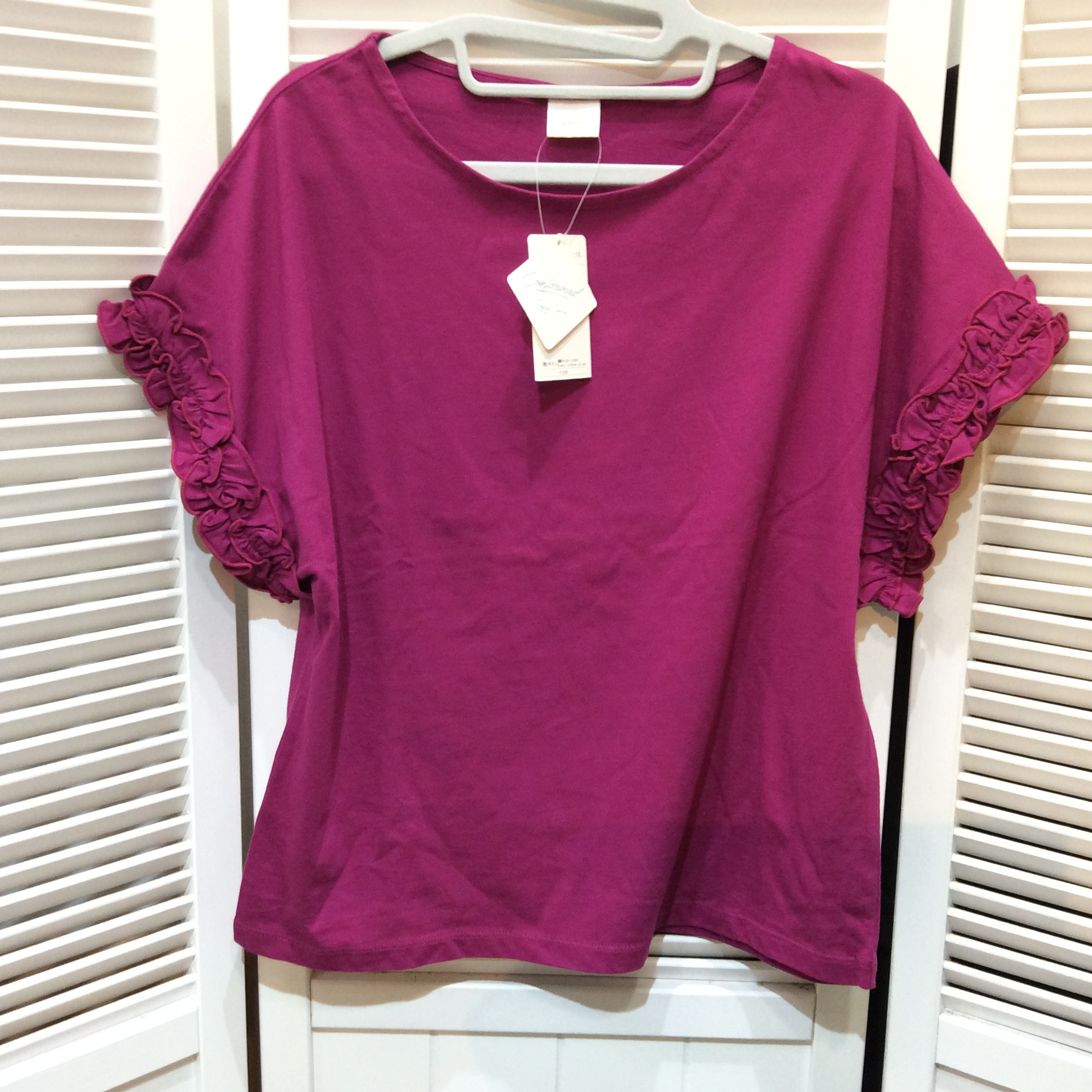 未使用 Te chichi フリル袖カットソー  パープル