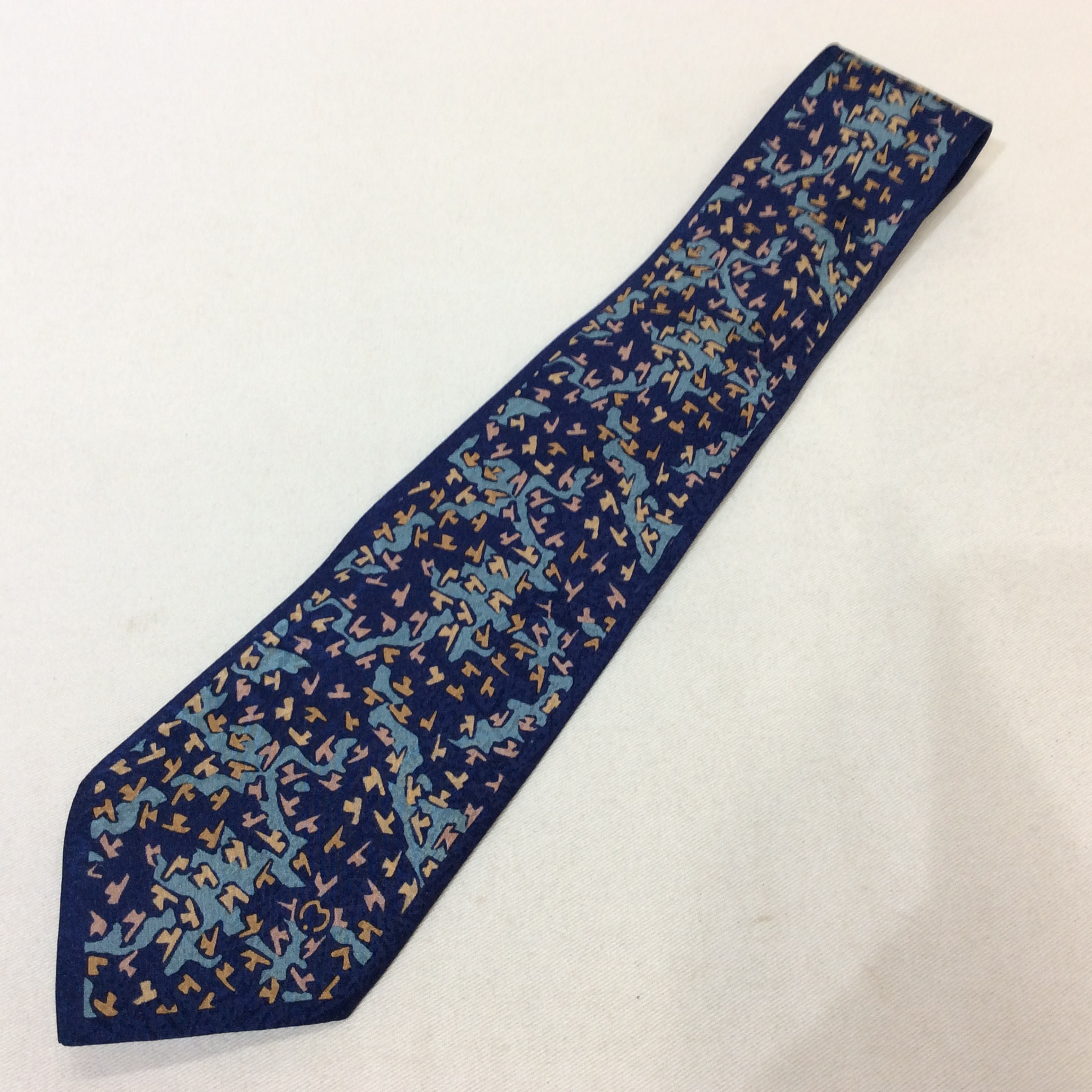 mila schon ミラショーン メンズ シルクネクタイ ブルー柄