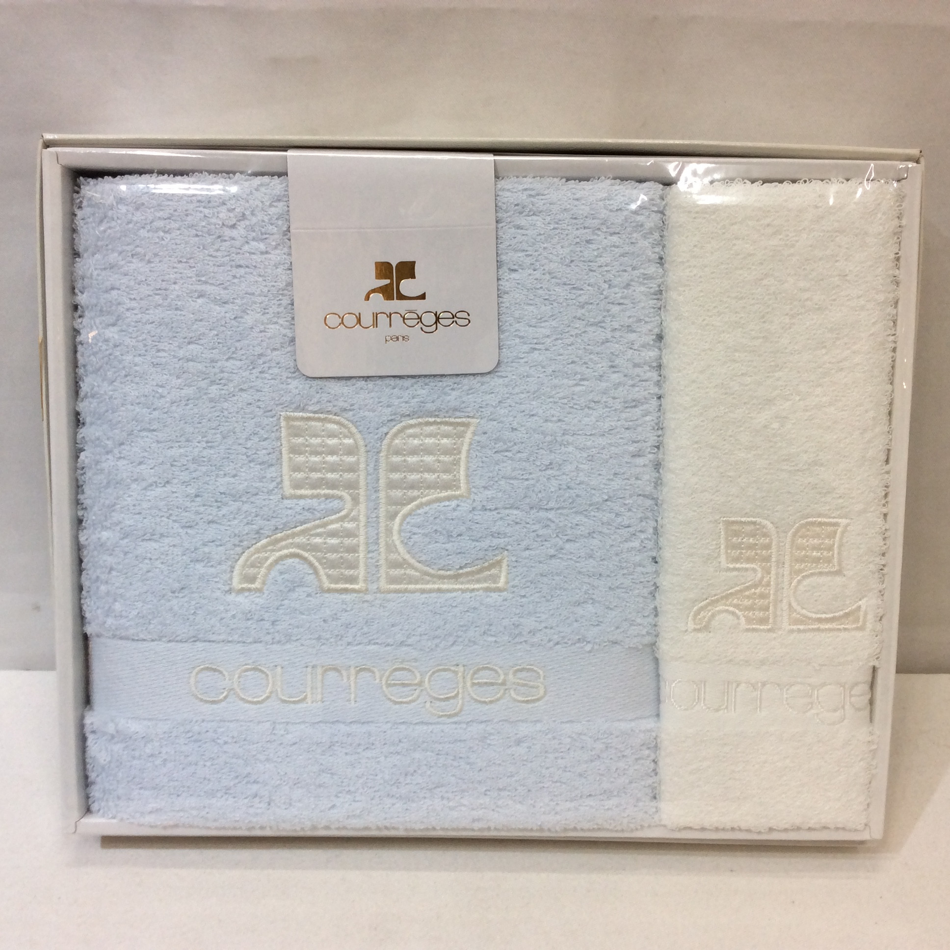 未使用☆クレージュ バスタオル×ウォッシュタオル 2枚セット