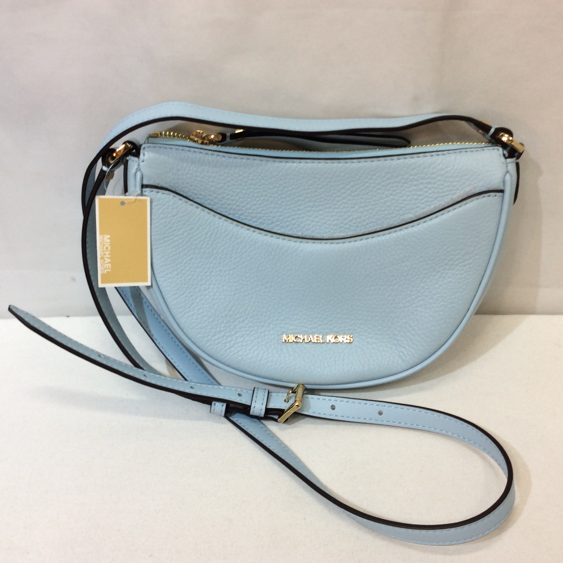 新品☆MICHAEL KORS マイケルコース レザーショルダーバッグ ビスタブルー 35R3G4DC5L 