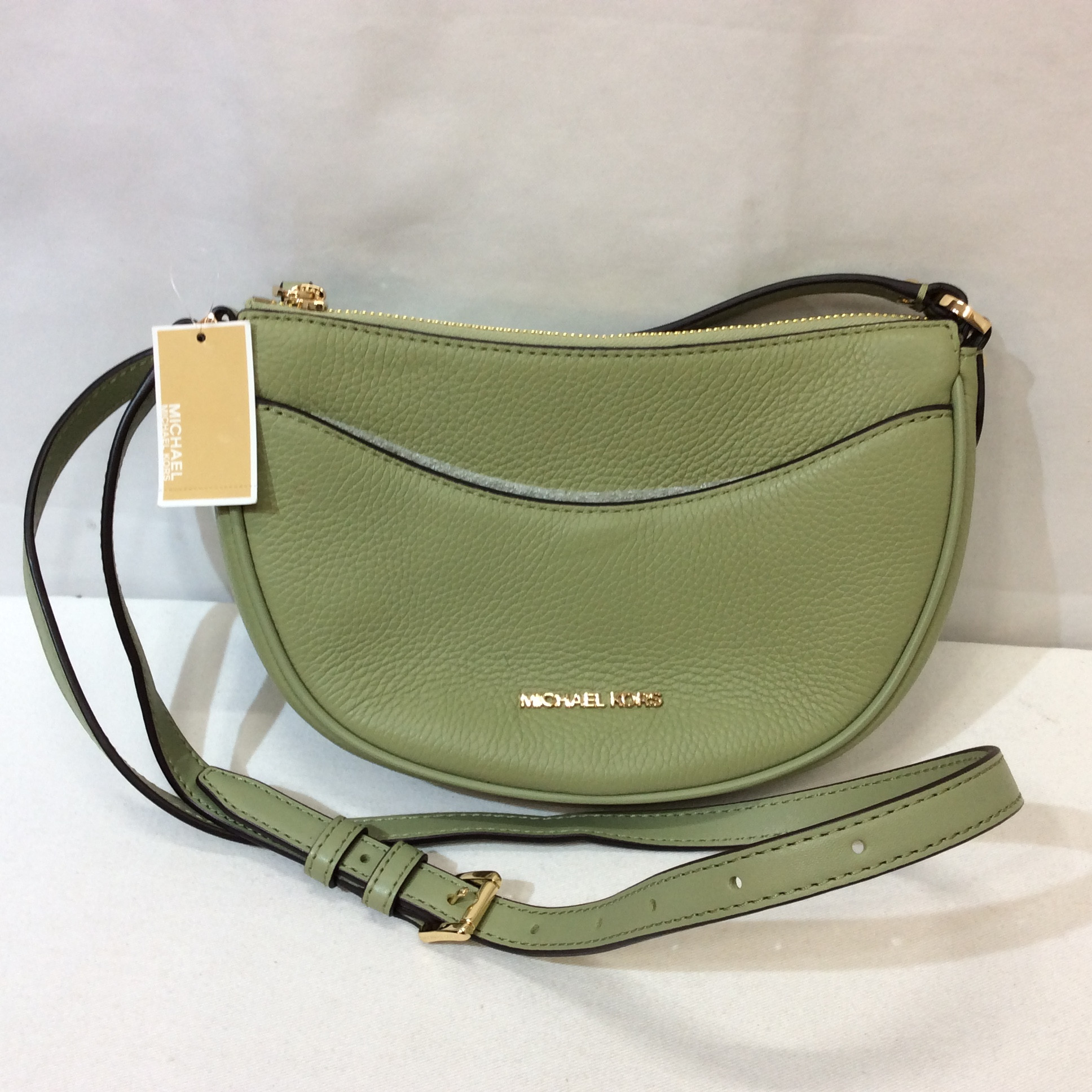 新品☆MICHAEL KORS マイケルコース レザーショルダーバッグ ライトセージ 35R3G4DC5L