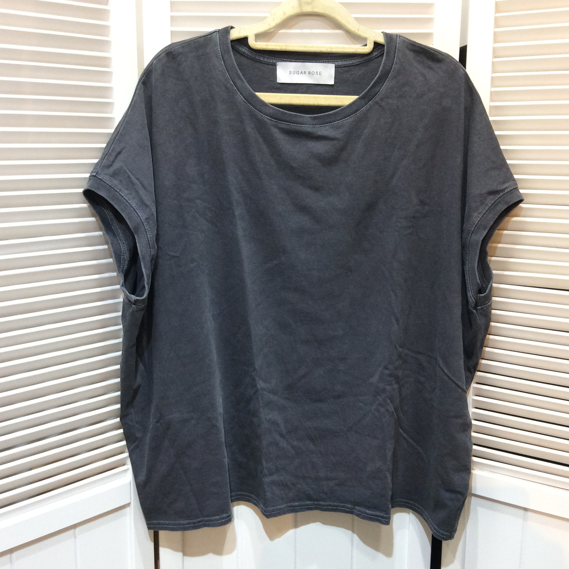 SUGAR ROSE フレンチスリーブ Tシャツ  フリーサイズ    チャコールグレー  