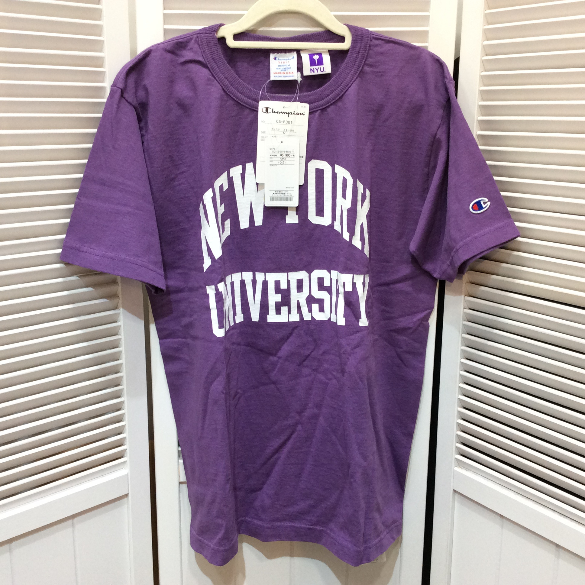 未使用☆Champion チャンピオン メンズTシャツ M バイオレット シップス