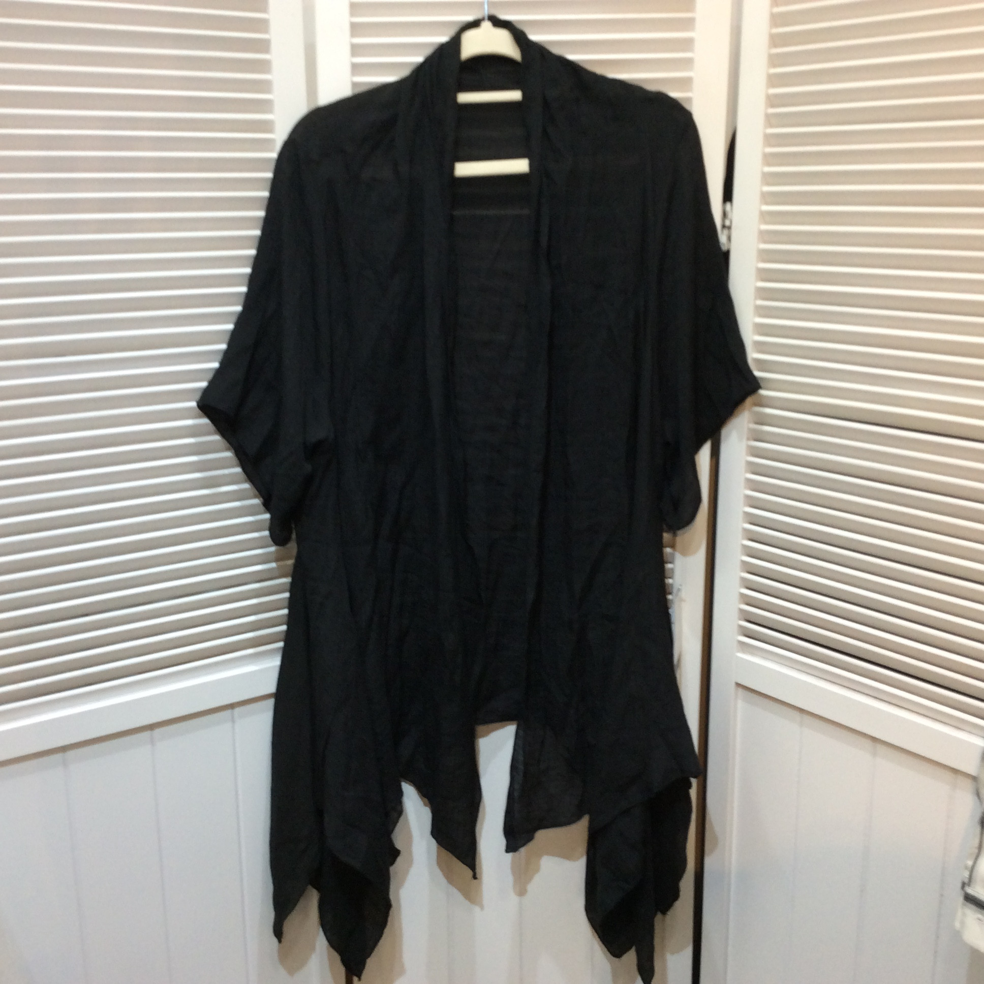 新品☆T'S COLLECTION タツミヤ レディース デザイン半袖カーディガン M~L ブラック