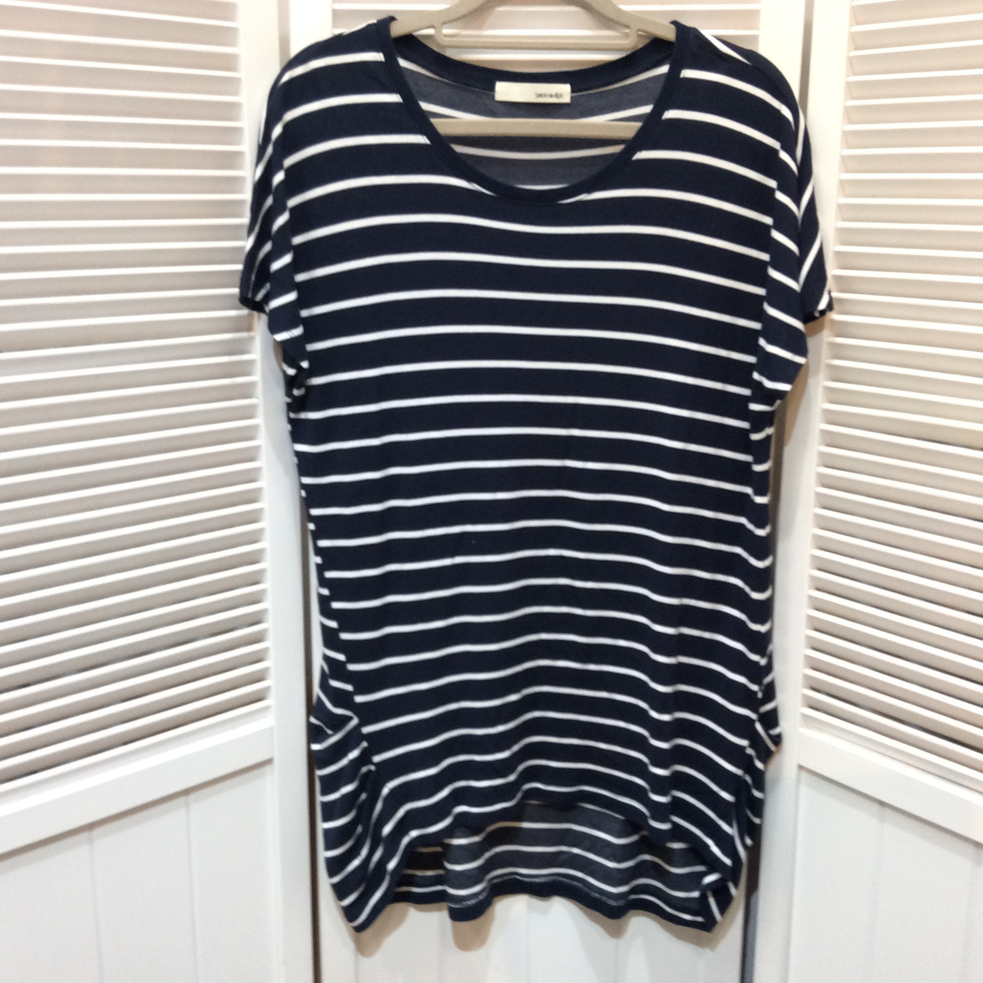 SHOO-LA-RUE ／ワールド  チュニック フリーサイズ   ネイビーボーダー