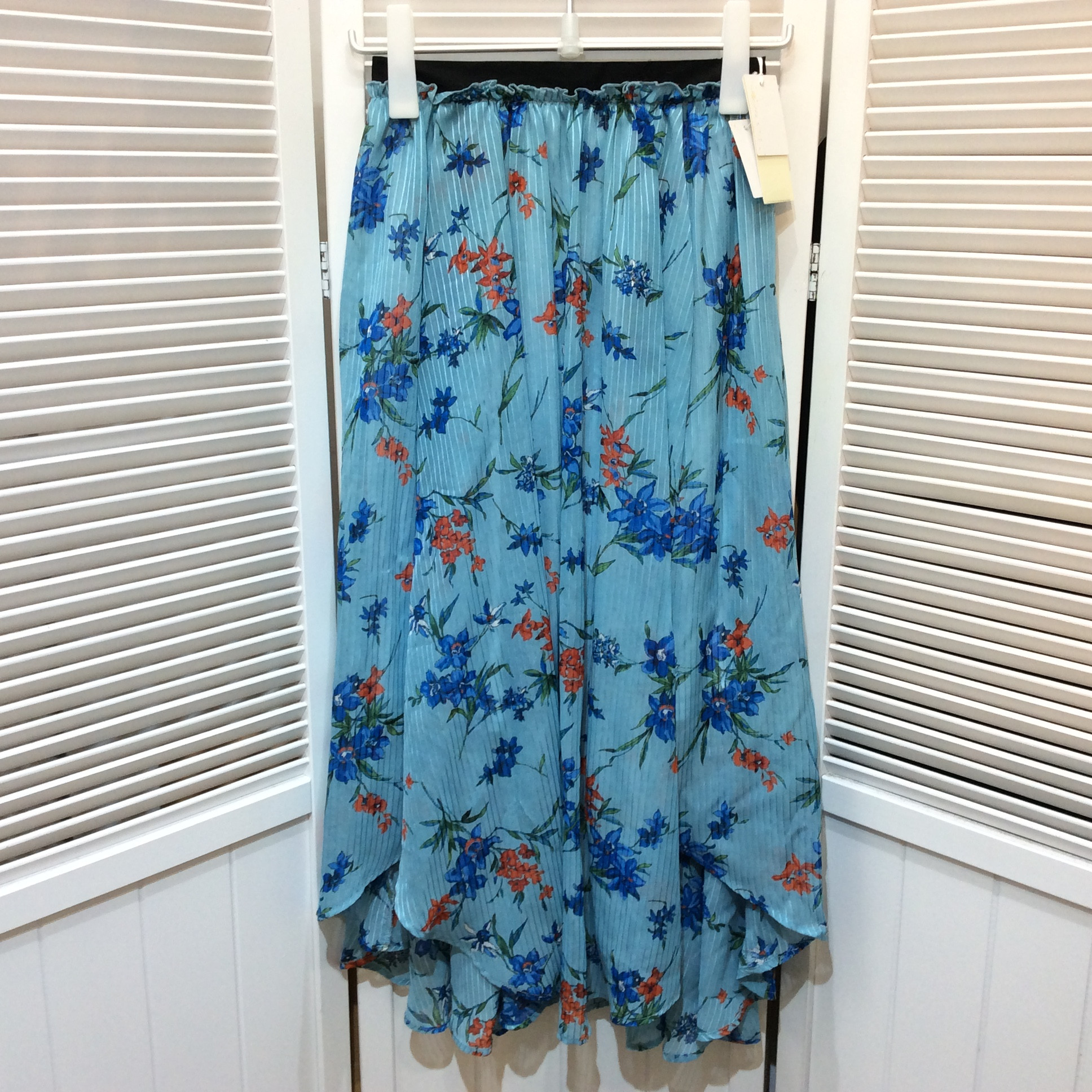 未使用☆alicia PAGEBOY アリシア ページボーイ 花柄スリットロングスカート F ブルー
