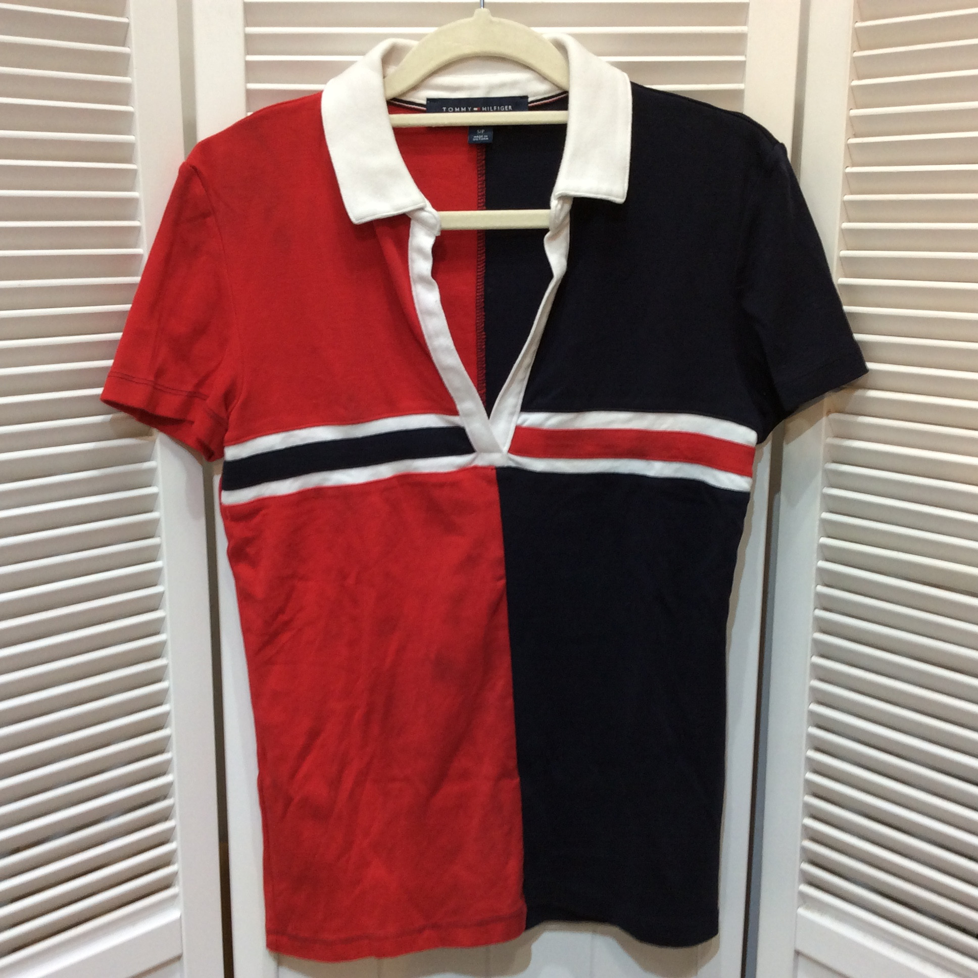 トミーヒルフィガー ポロシャツ S 赤黒
