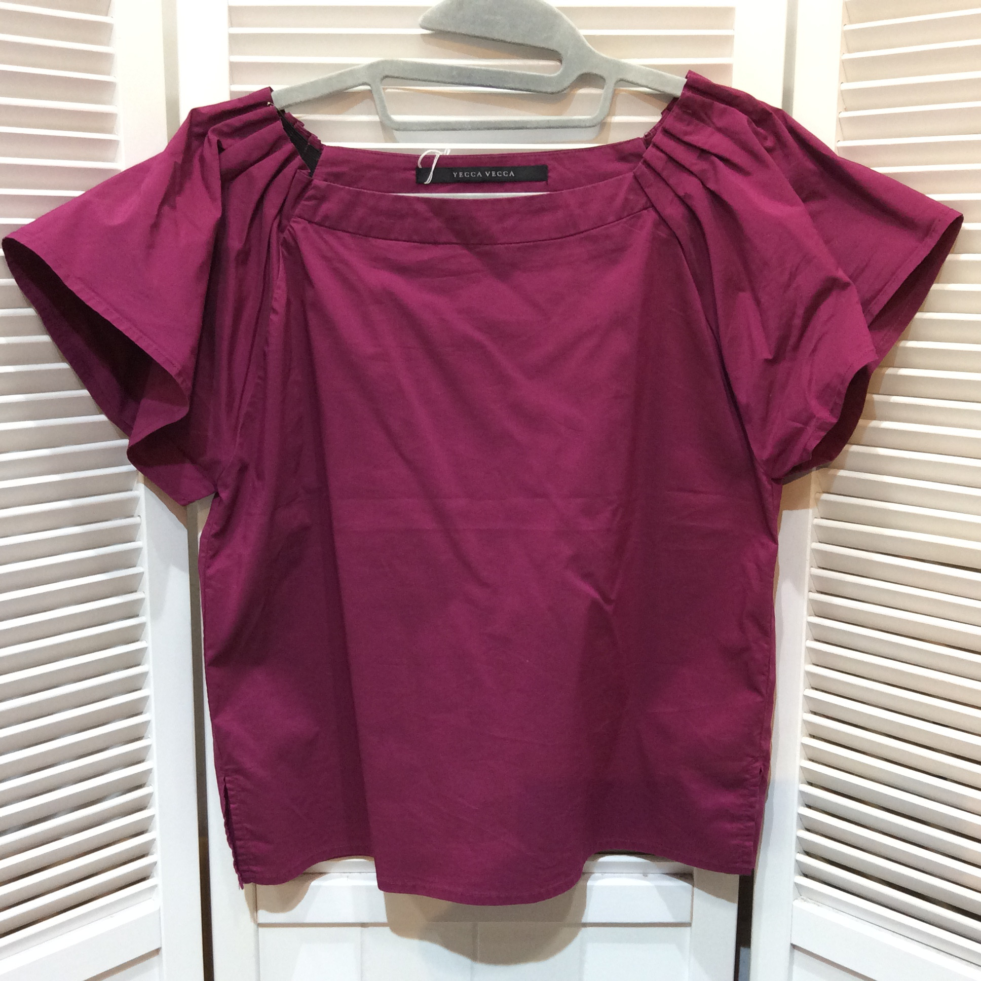 YECCA VECCA フリル袖ブラウス フリーサイズ   パープル