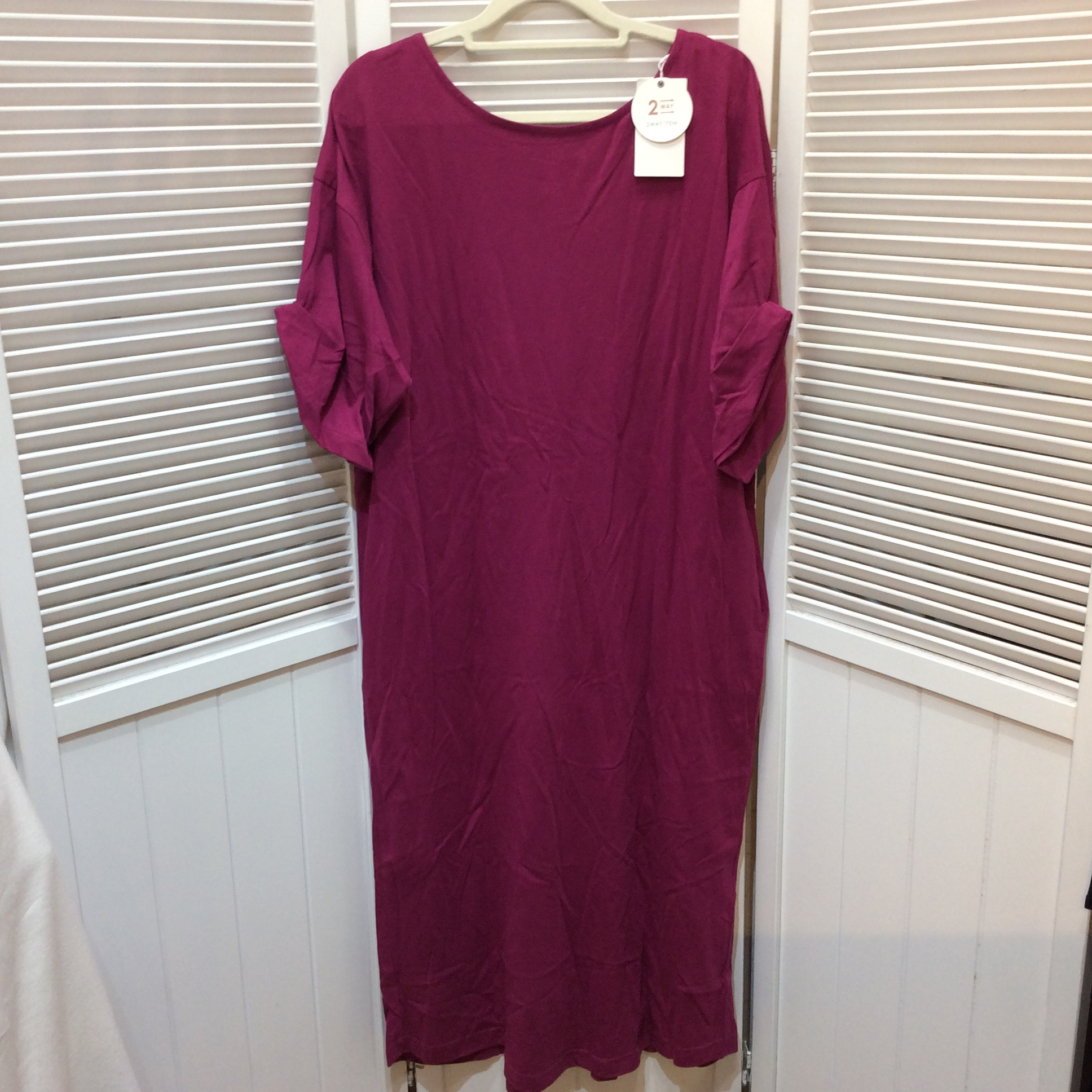 未使用☆LEPSIM レプシィム 2WAYデザインワンピース F 抗菌防臭 パープル