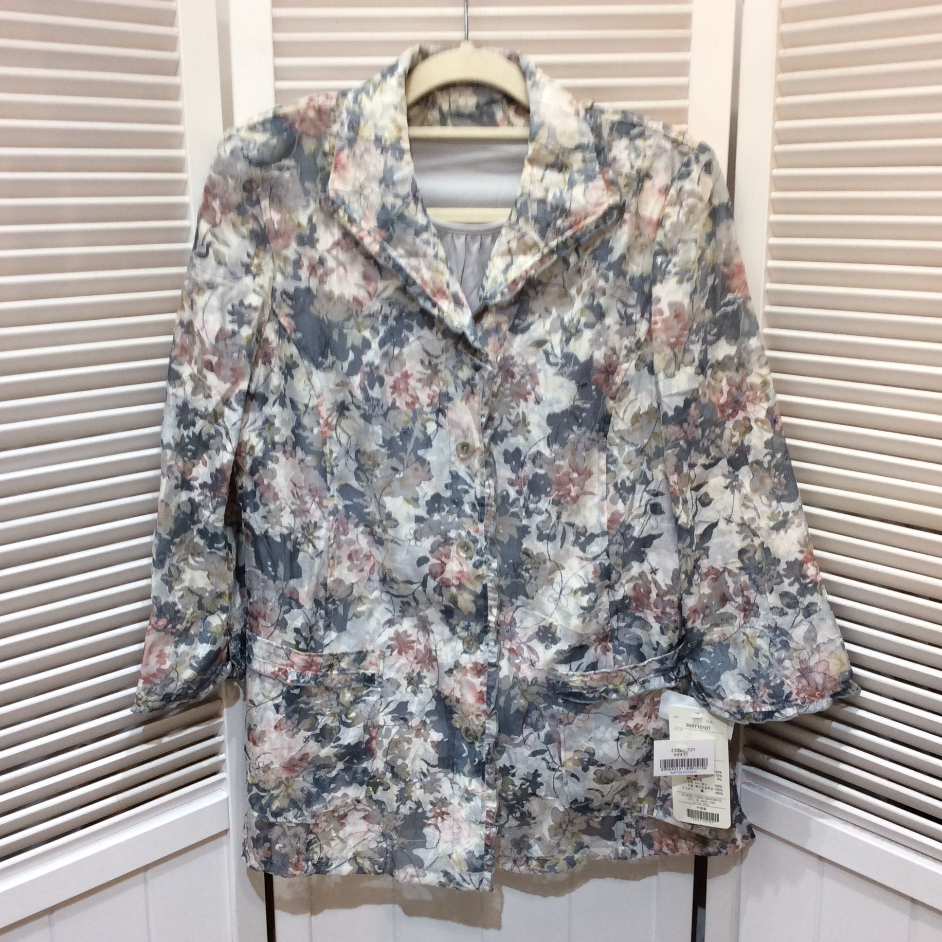 未使用☆三越 アンサンブル インナー＆アウター S 花柄