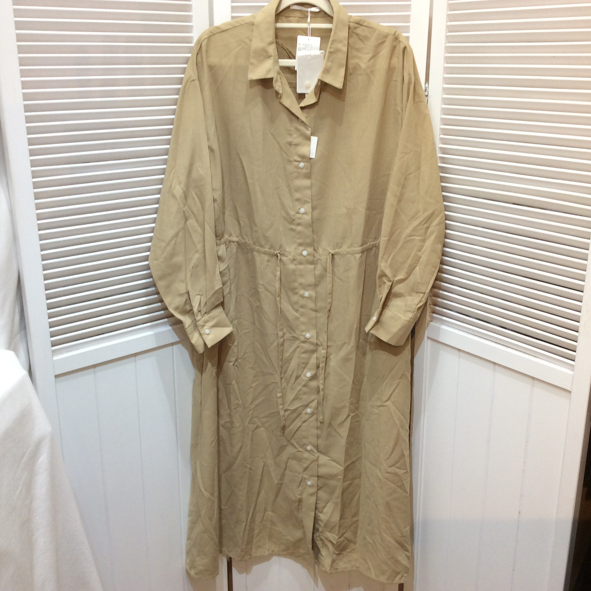 未使用☆2WAYシャツワンピース F ベージュ