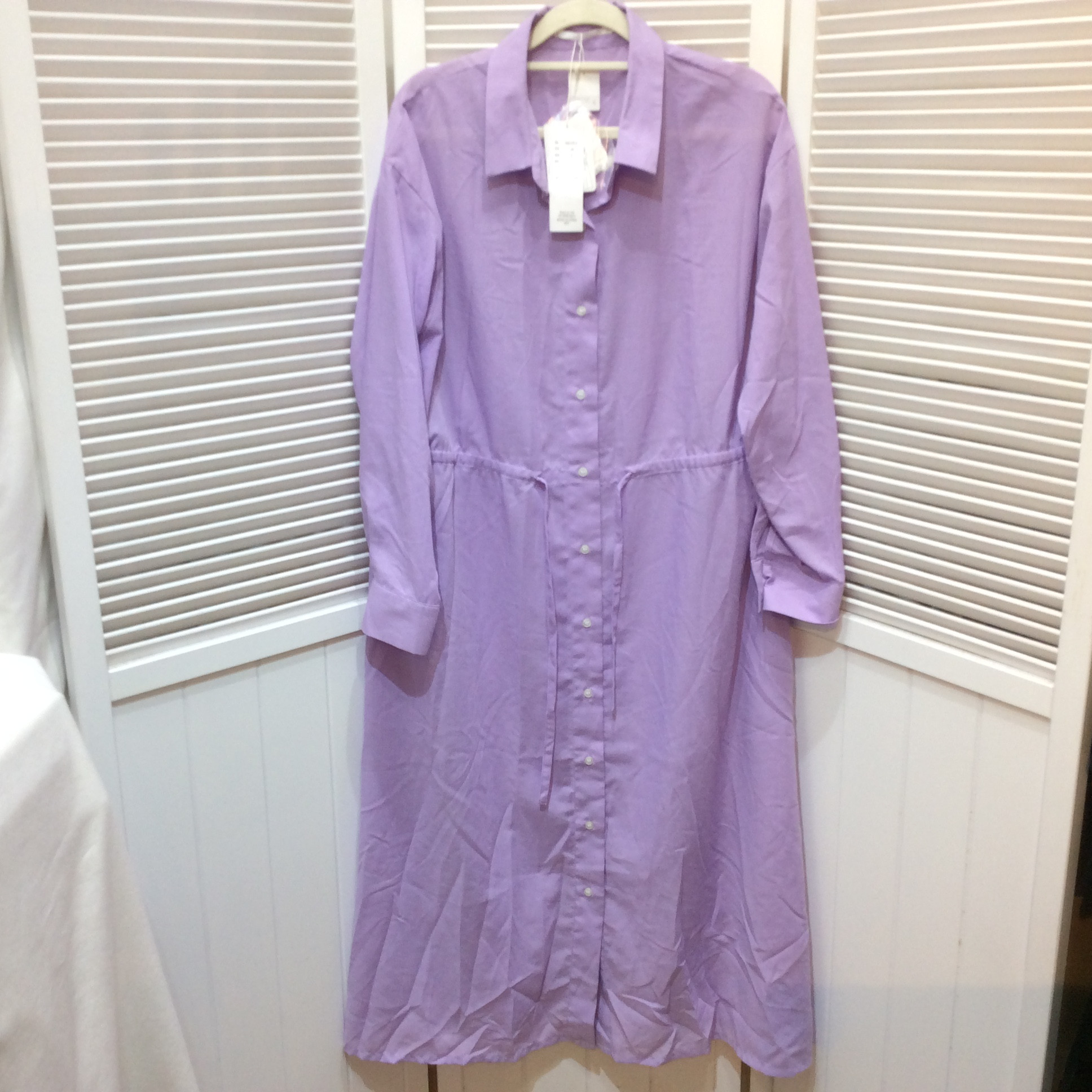 新品☆2WAYシャツワンピース F パープル