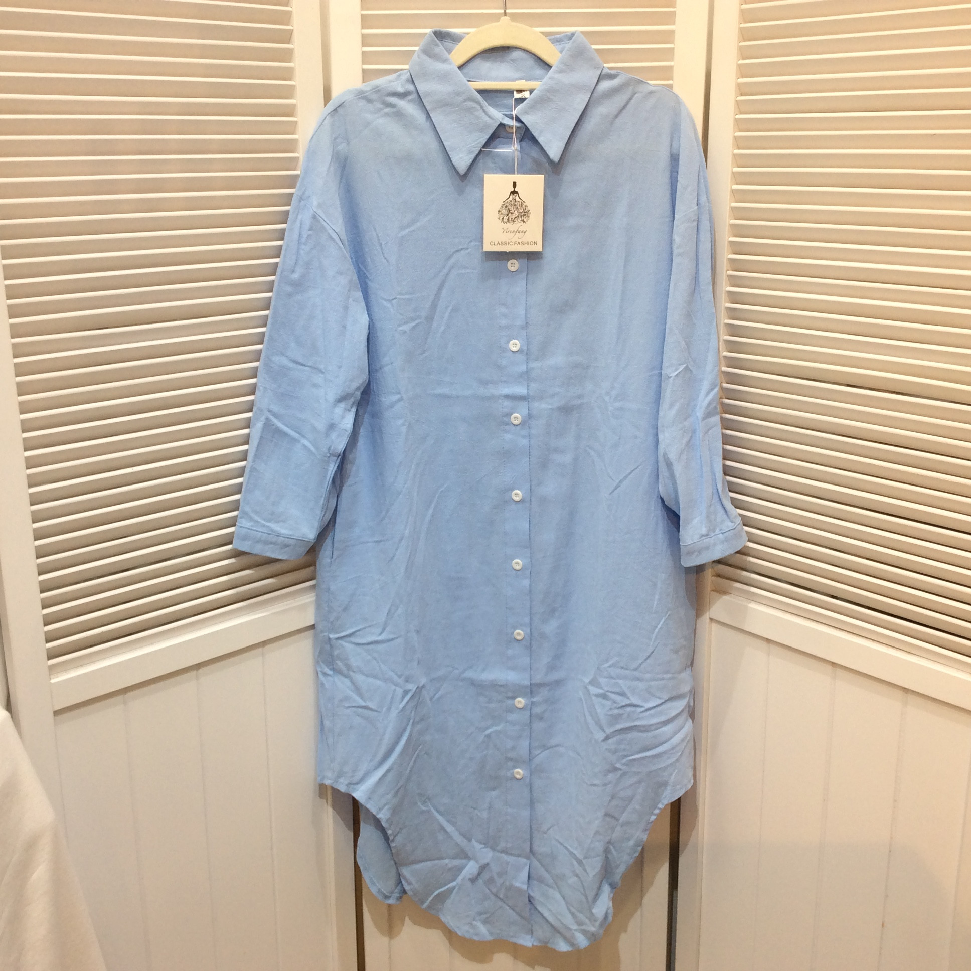 未使用☆シャツワンピース M 水色