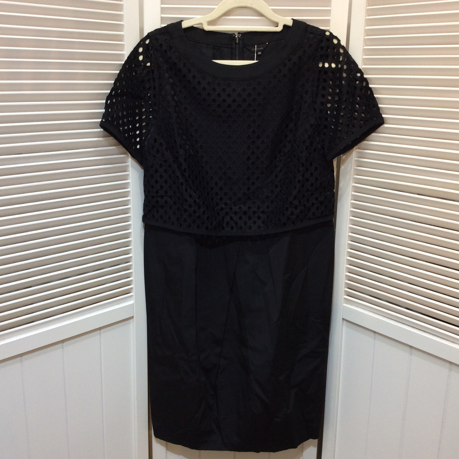 7-IDconcept. セブンアイディコンセプト 半袖ワンピース 38 ブラック