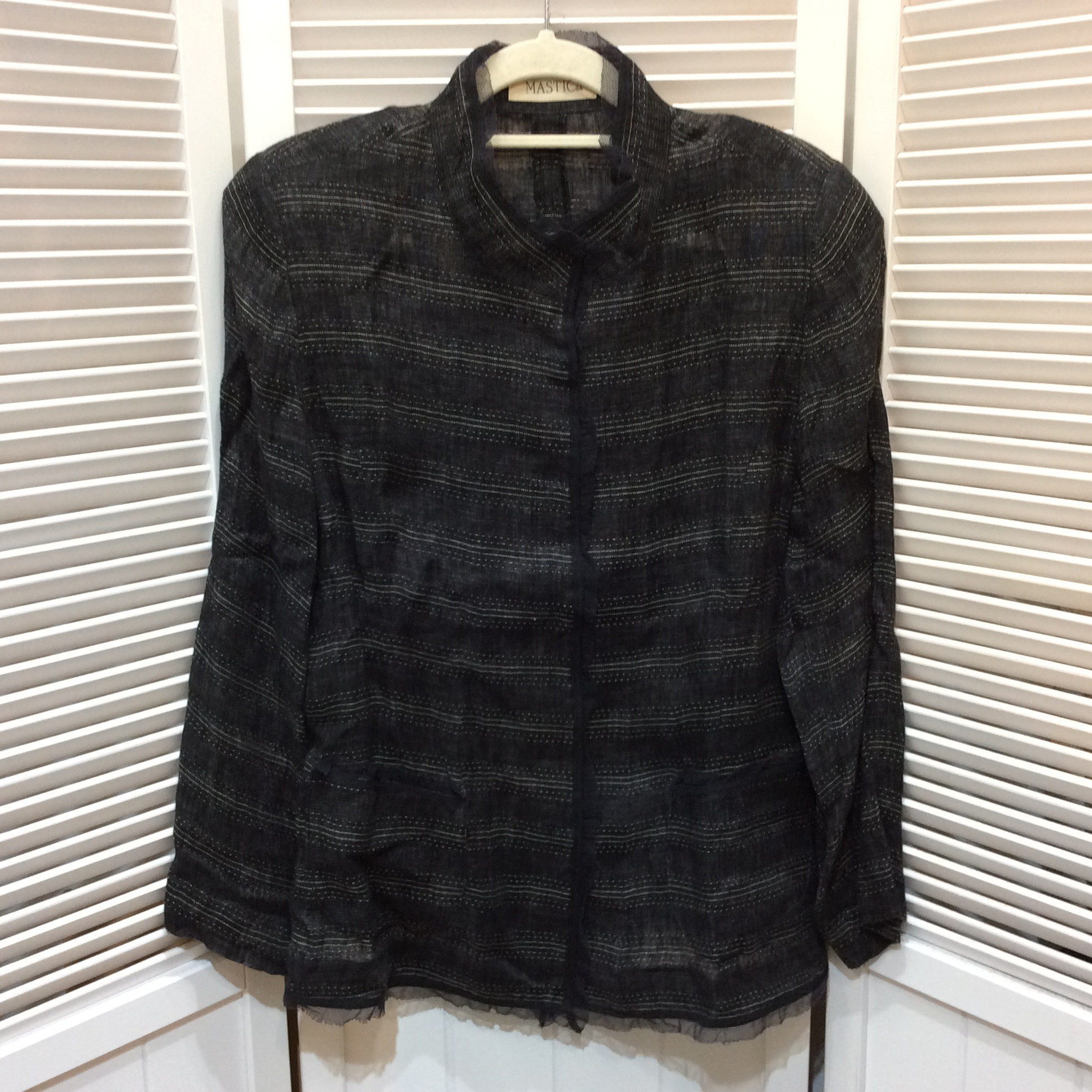 麻ジャケット 44 グレー系