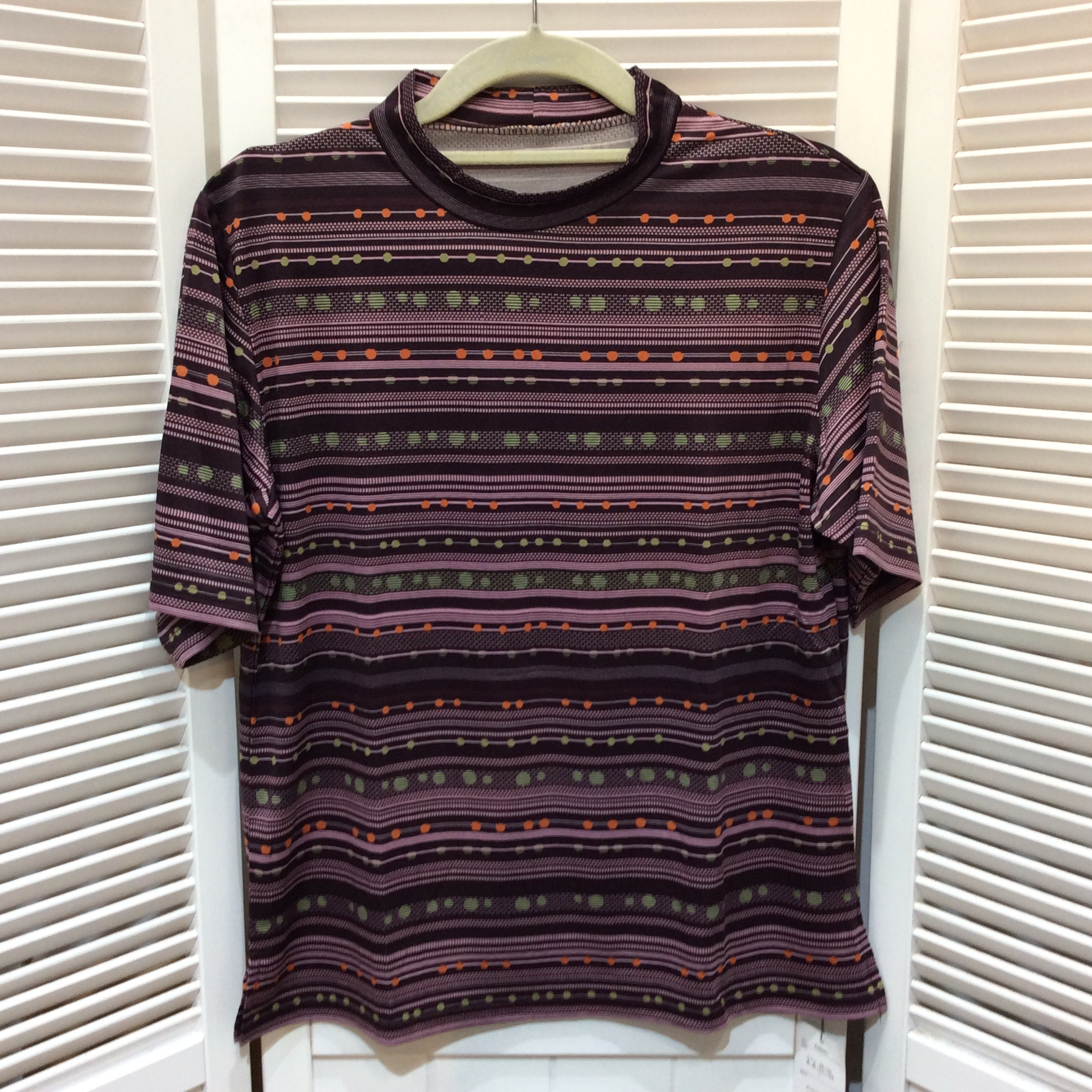 新品☆LUAR 婦人 クールタッチ プリントプルオーバー L パープル柄