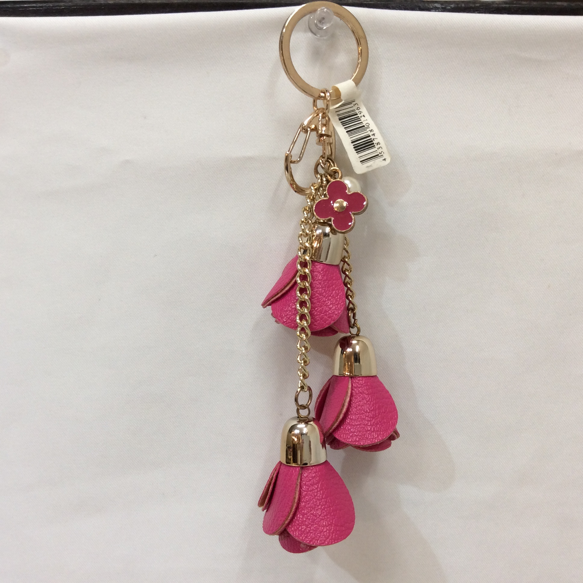 未使用 キーチャーム  ピンクお花