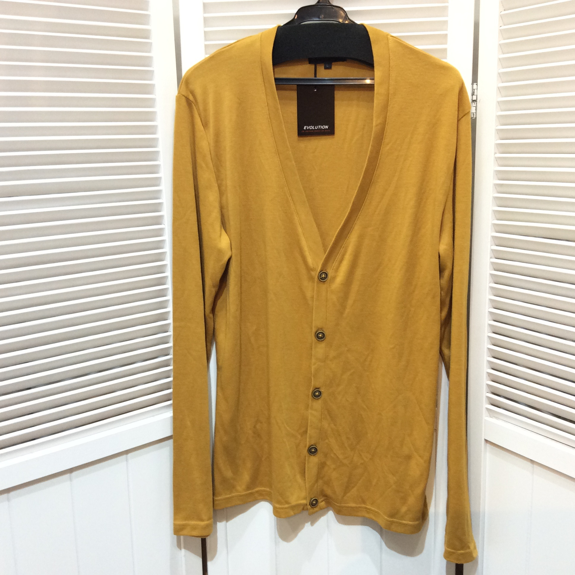 未使用 長袖カーディガン Lサイズ  マスタード色