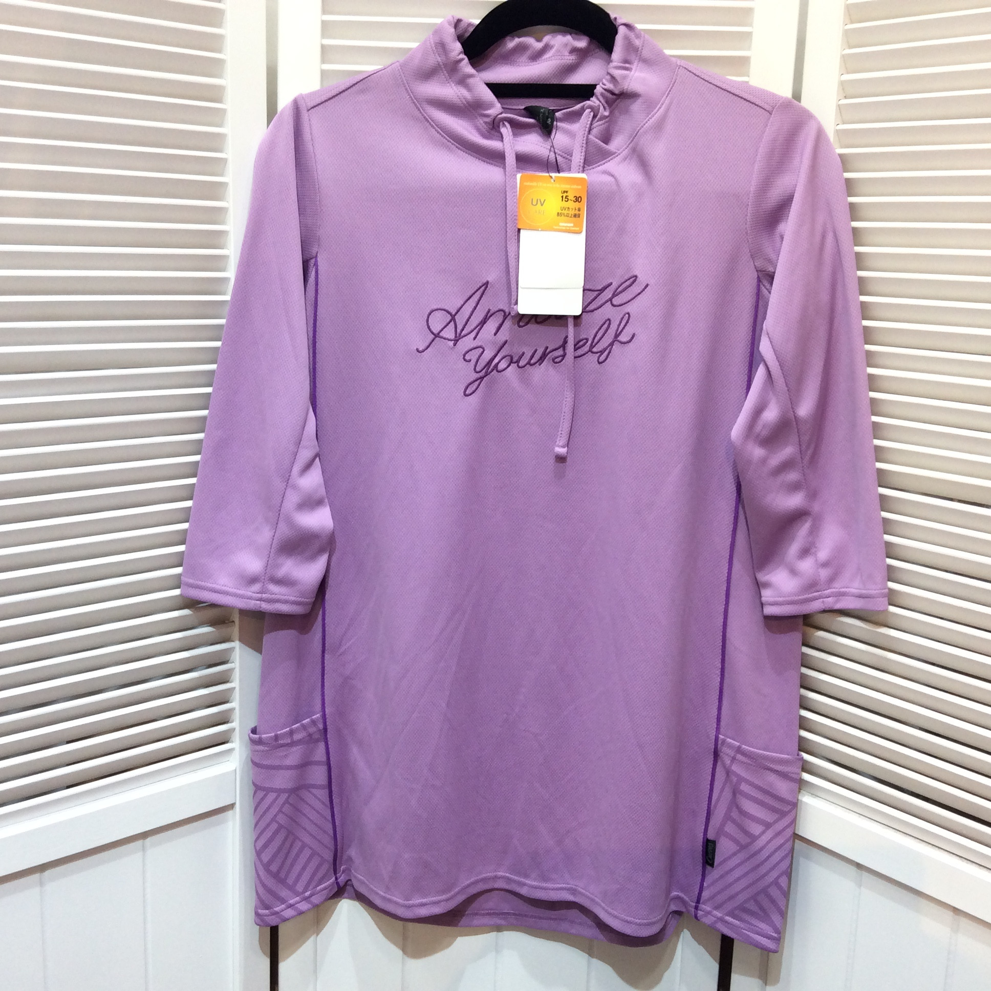 半額値下げ❗️新品 カーブス ロゴ刺繍チュニック Mサイズ  マロウ