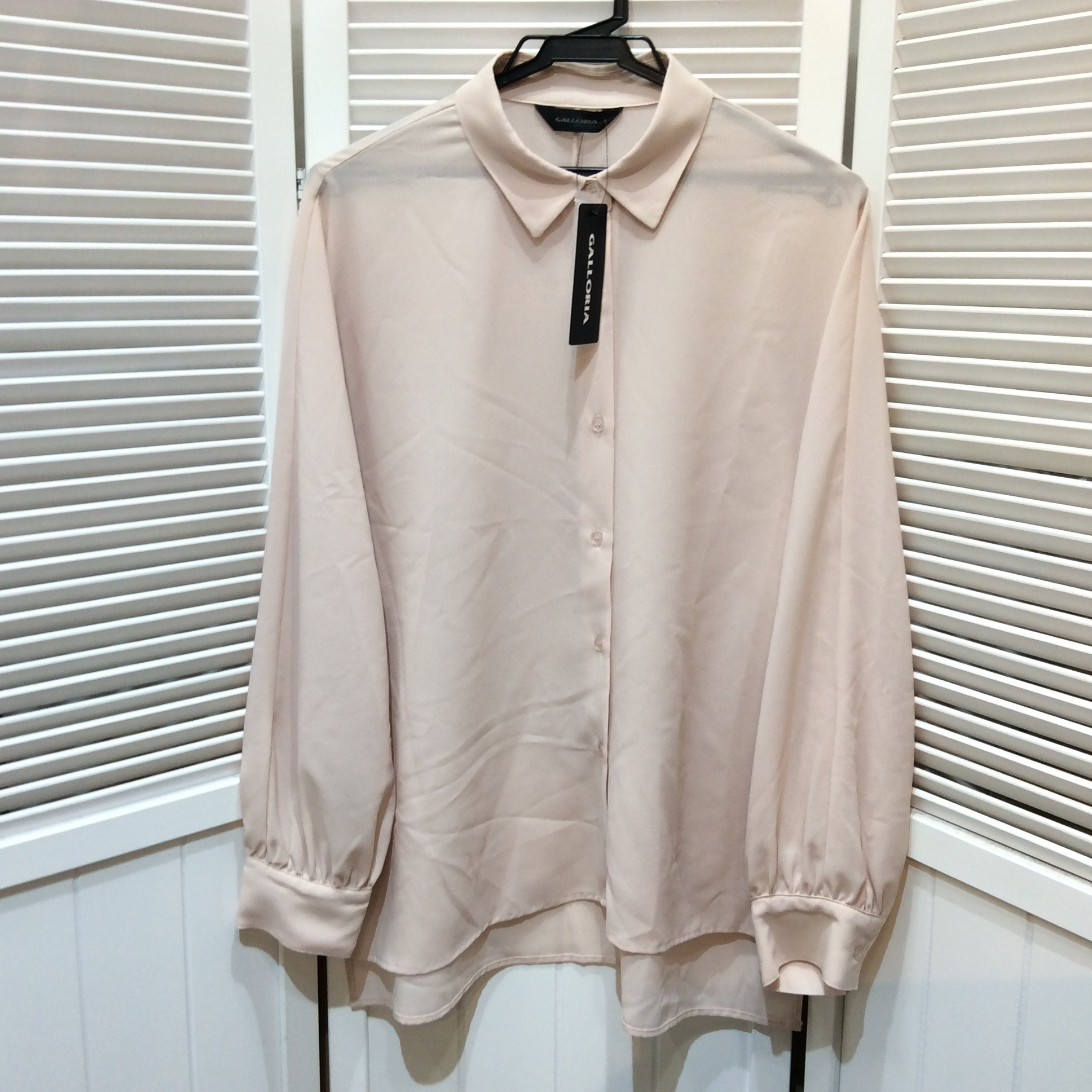 未使用 GALLORIA 長袖ブラウス Lサイズ サーモンピンク