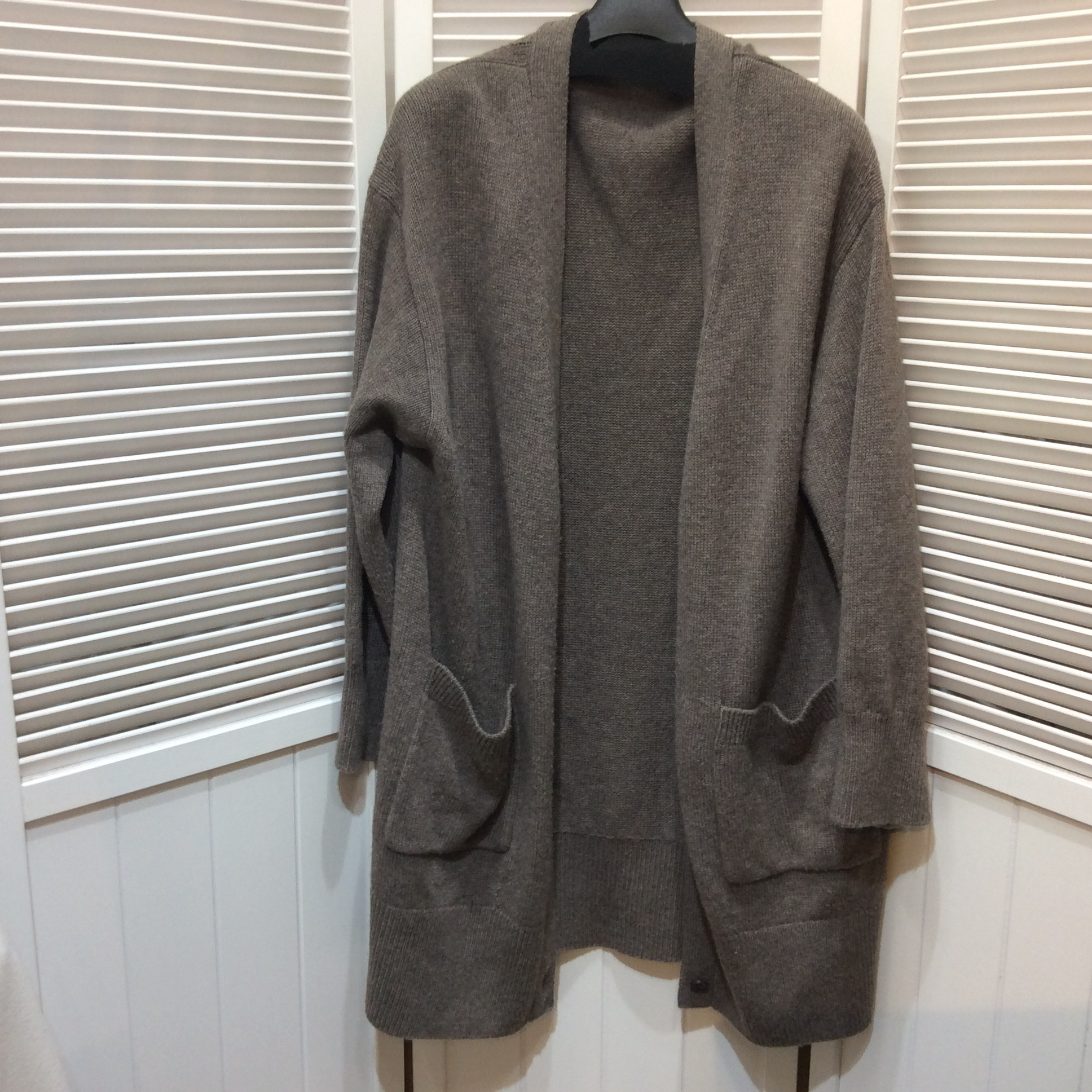 セオリーリュクス カシミヤ混カーディガン サイズ38   ダークベージュ