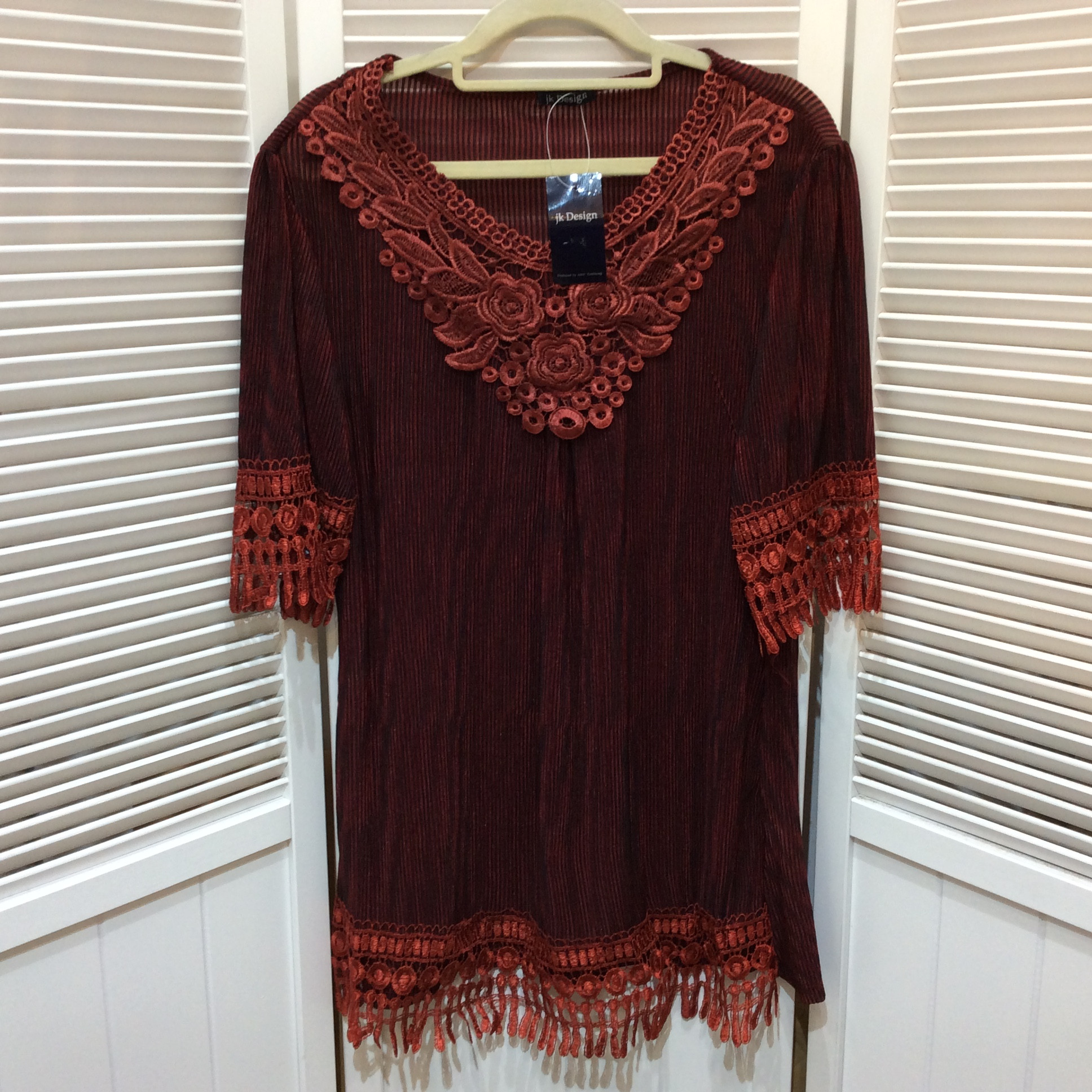値下げ❗️未使用☆jk Design チュニックカットソー M~L ボルドー系