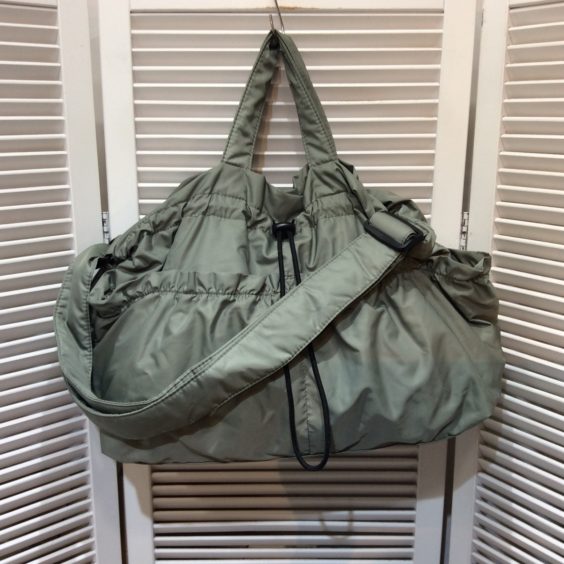 ショルダー付き2WAY ナイロンバッグ  カーキ