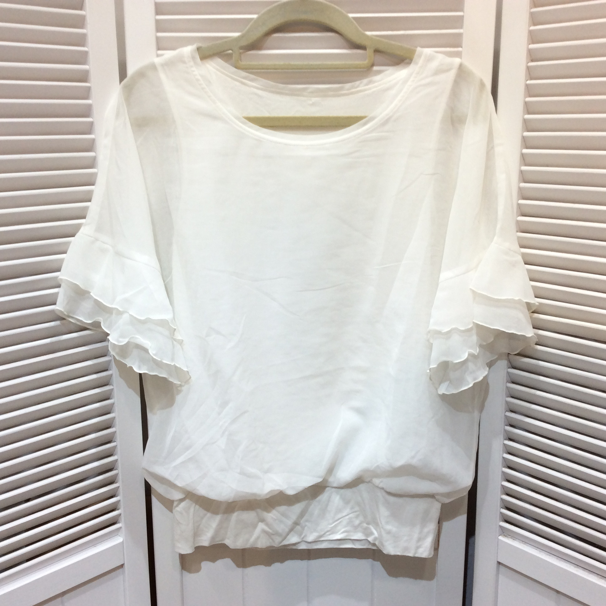 半額値下げ❗️NOLLEY'S ノーリーズ 半袖カットソー 38 ホワイト×ホワイト