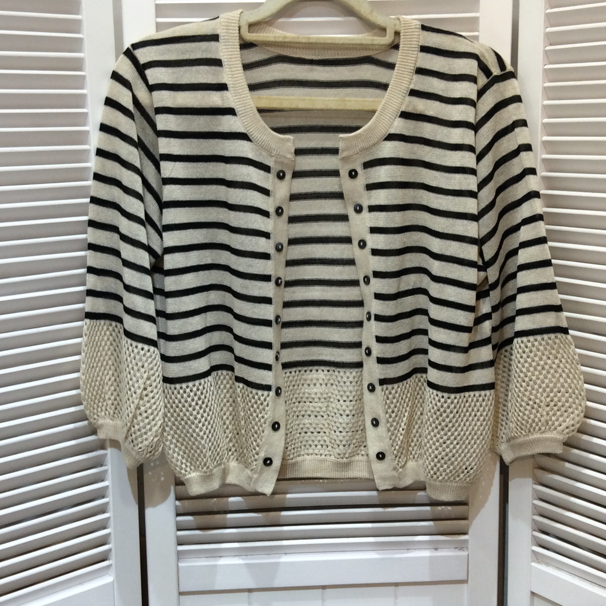 ボレロカーディガン 9号  ベージュボーダー