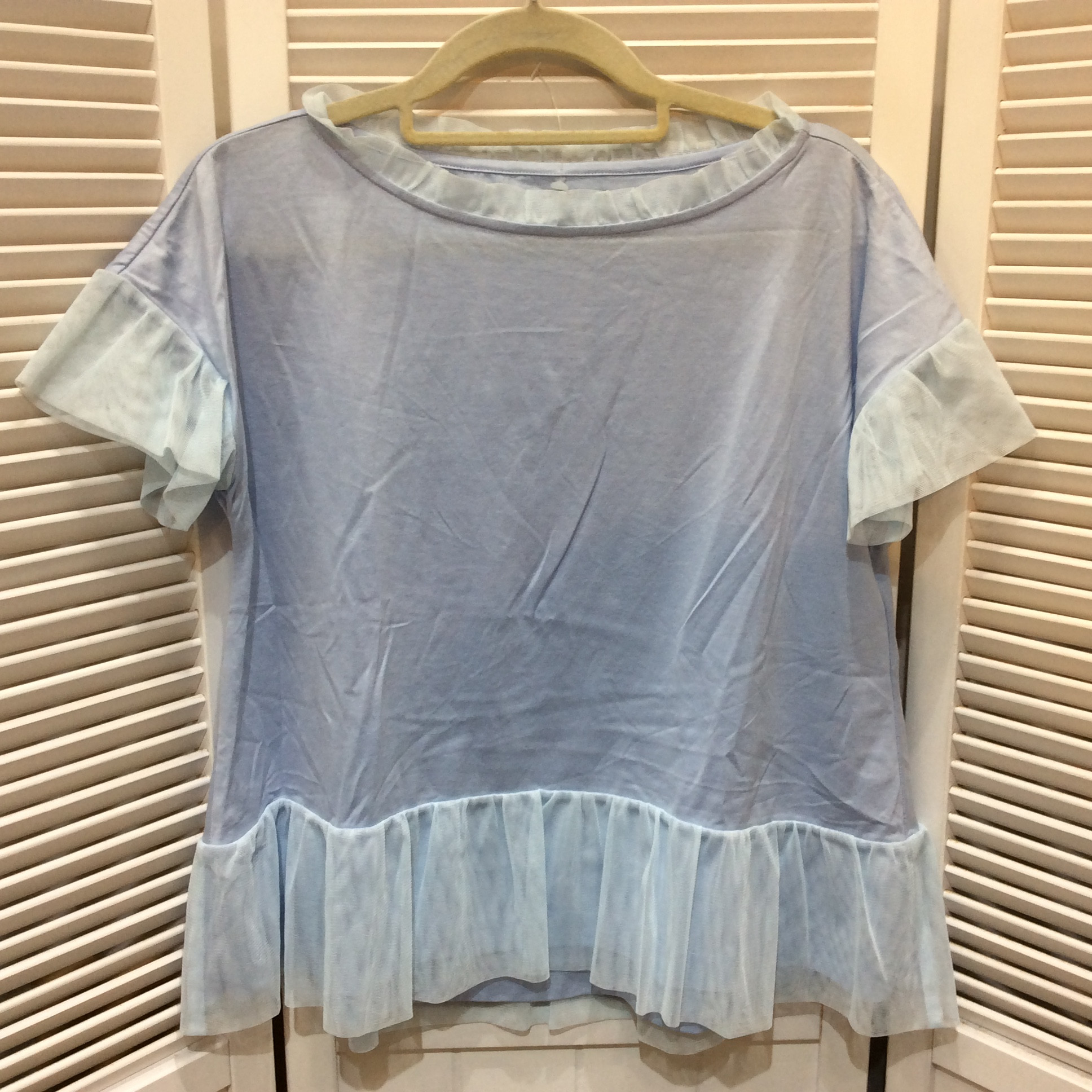 未使用☆mocassin ジュンコシマダ 半袖カットソー 1 水色