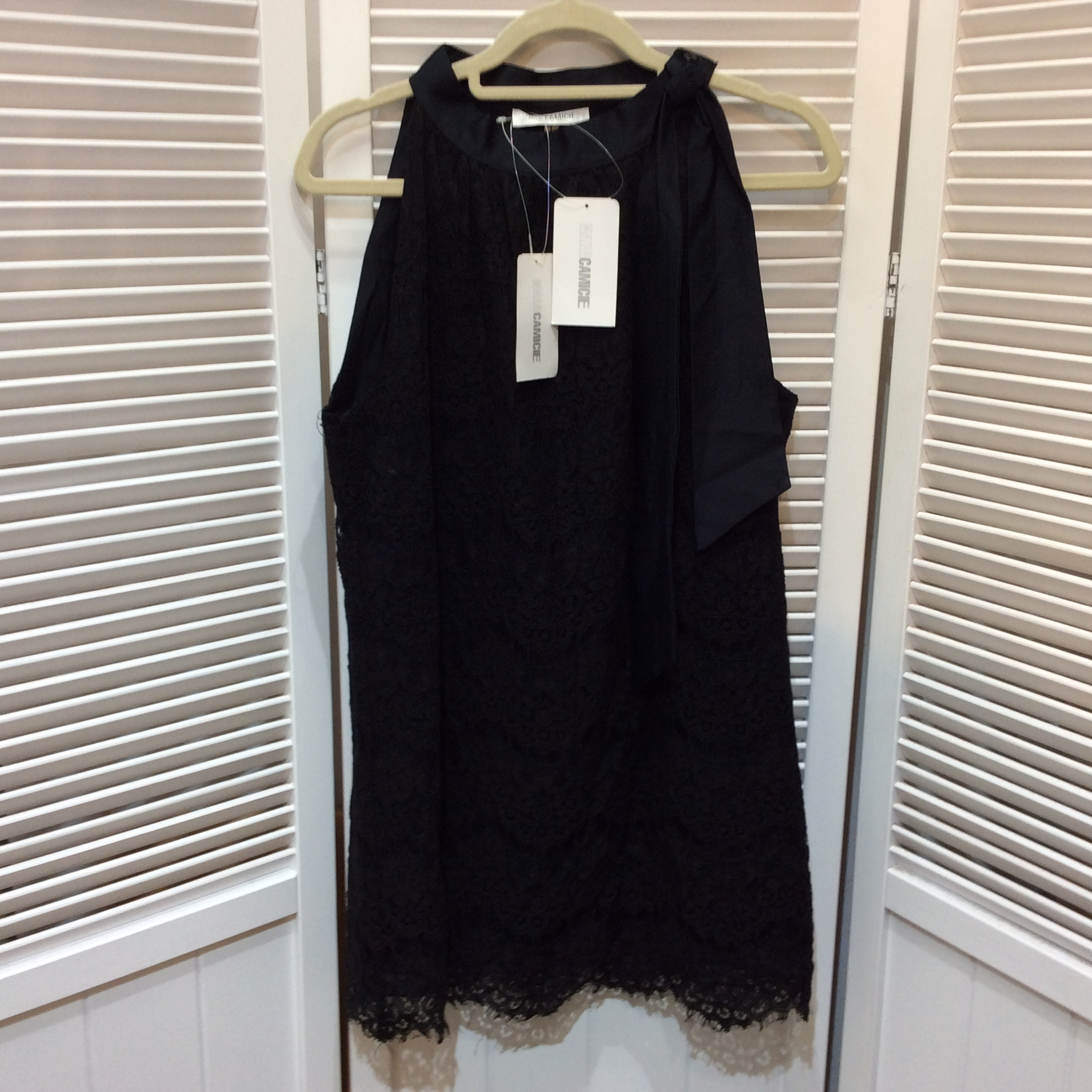 未使用☆NARACAMICIE ナラカミーチェ レース ノースリーブプルオーバー 1 ブラック