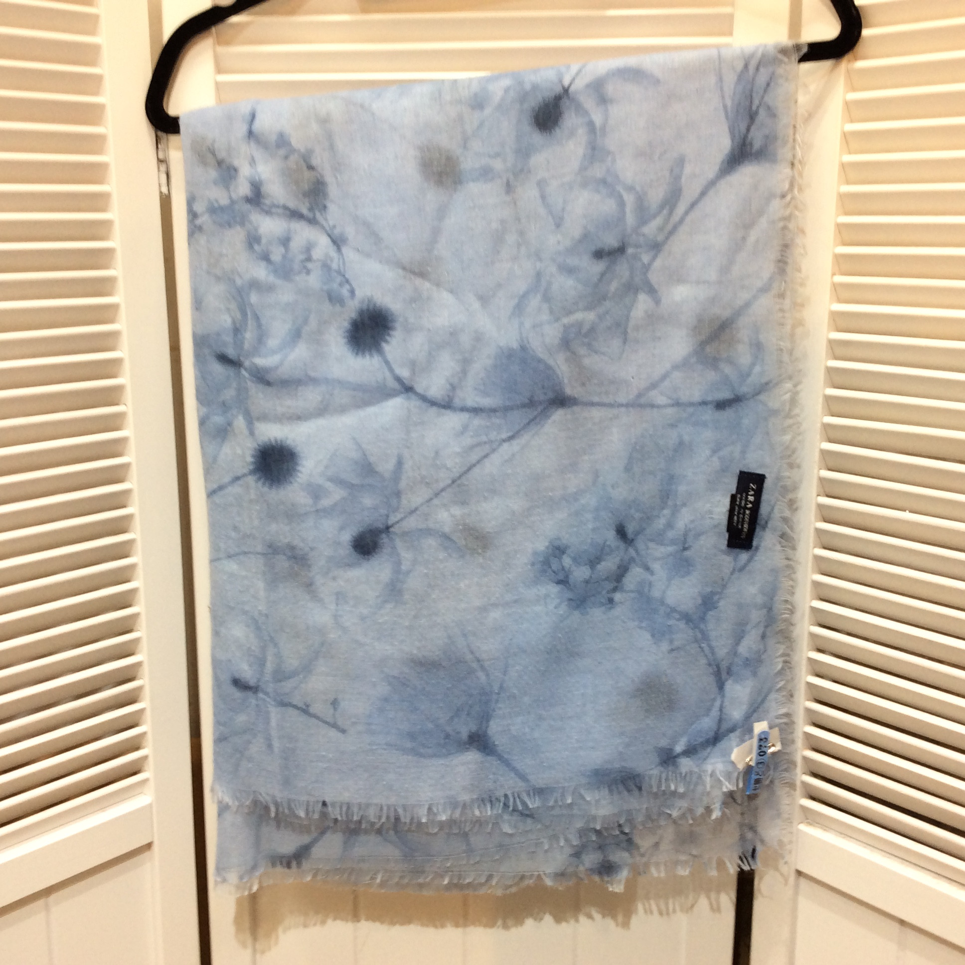 ZARA ザラ 大判ストール 水色柄