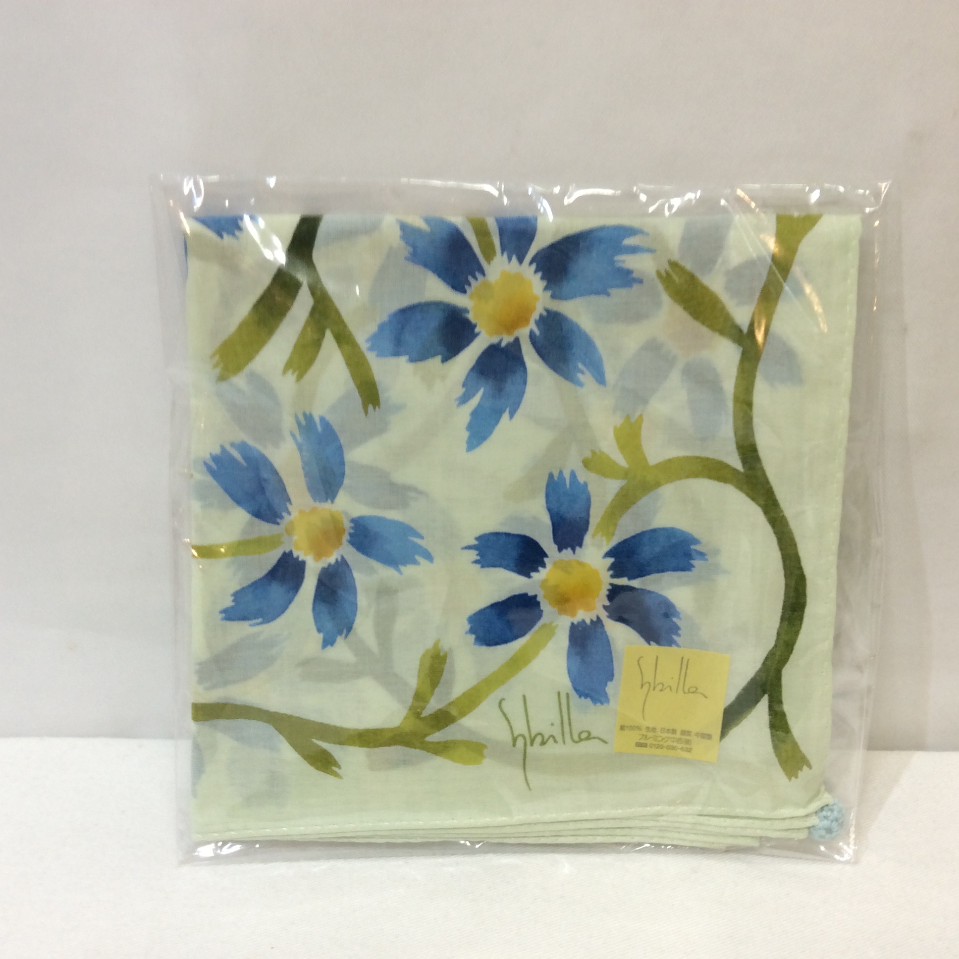 新品 シビラ 大判ハンカチ  グリーン花柄