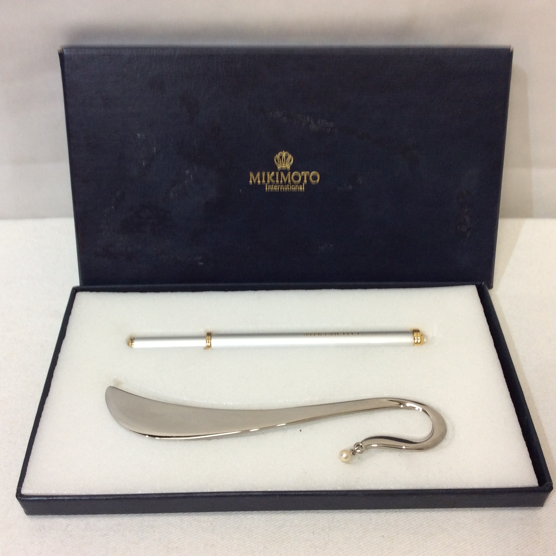 値下げ❗️未使用☆MIKIMOTO ミキモト ボールペン＆ブックマーカーセット 箱に傷みあり