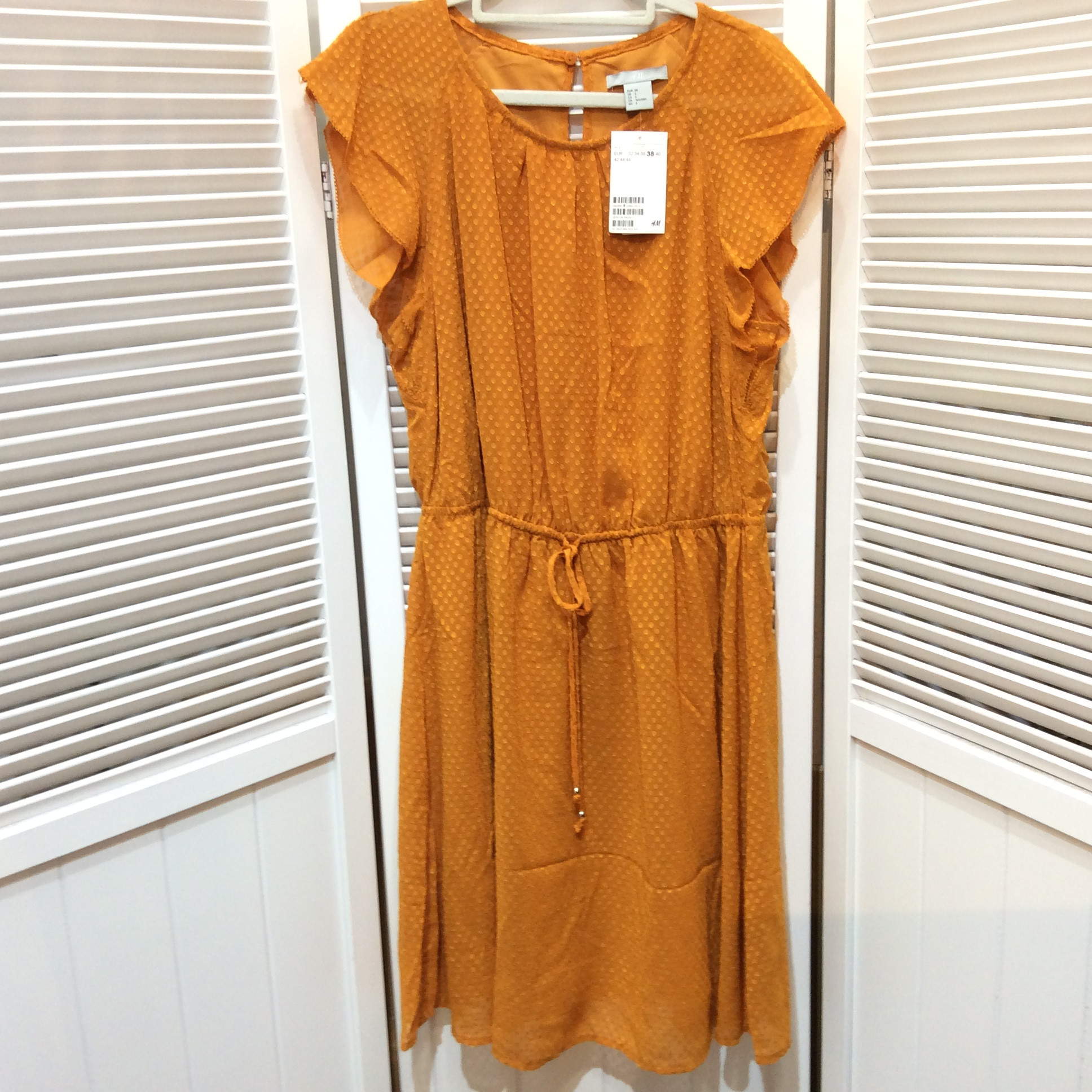 未使用 H＆M ワンピース 38  イエローオレンジ／ドット