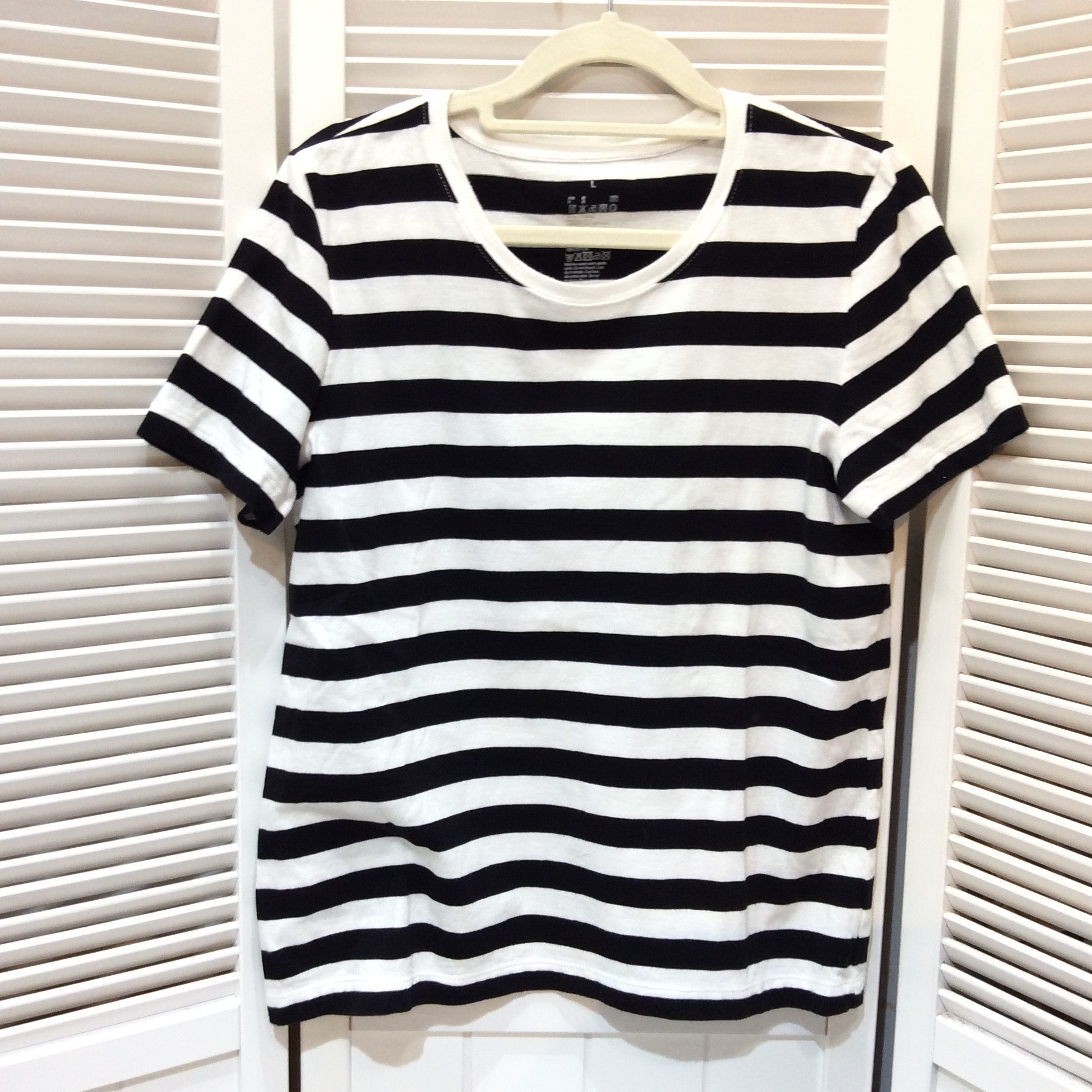 無印良品 Tシャツ  Lサイズ  ネイビーボーダー