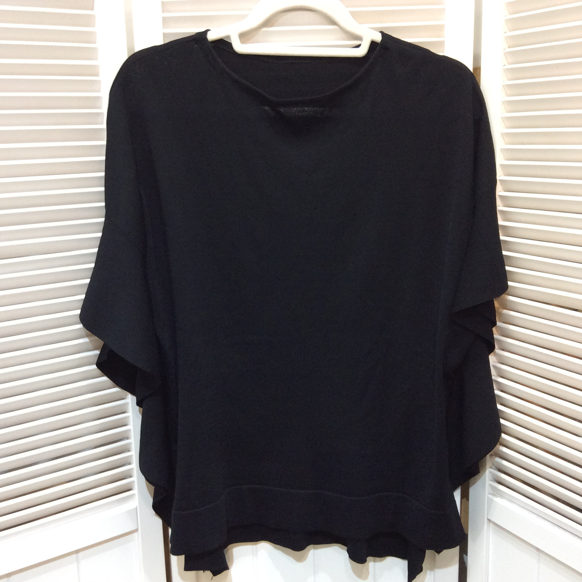 MOGA モガ フリル袖ニットプルオーバーセーター サイズ2   黒