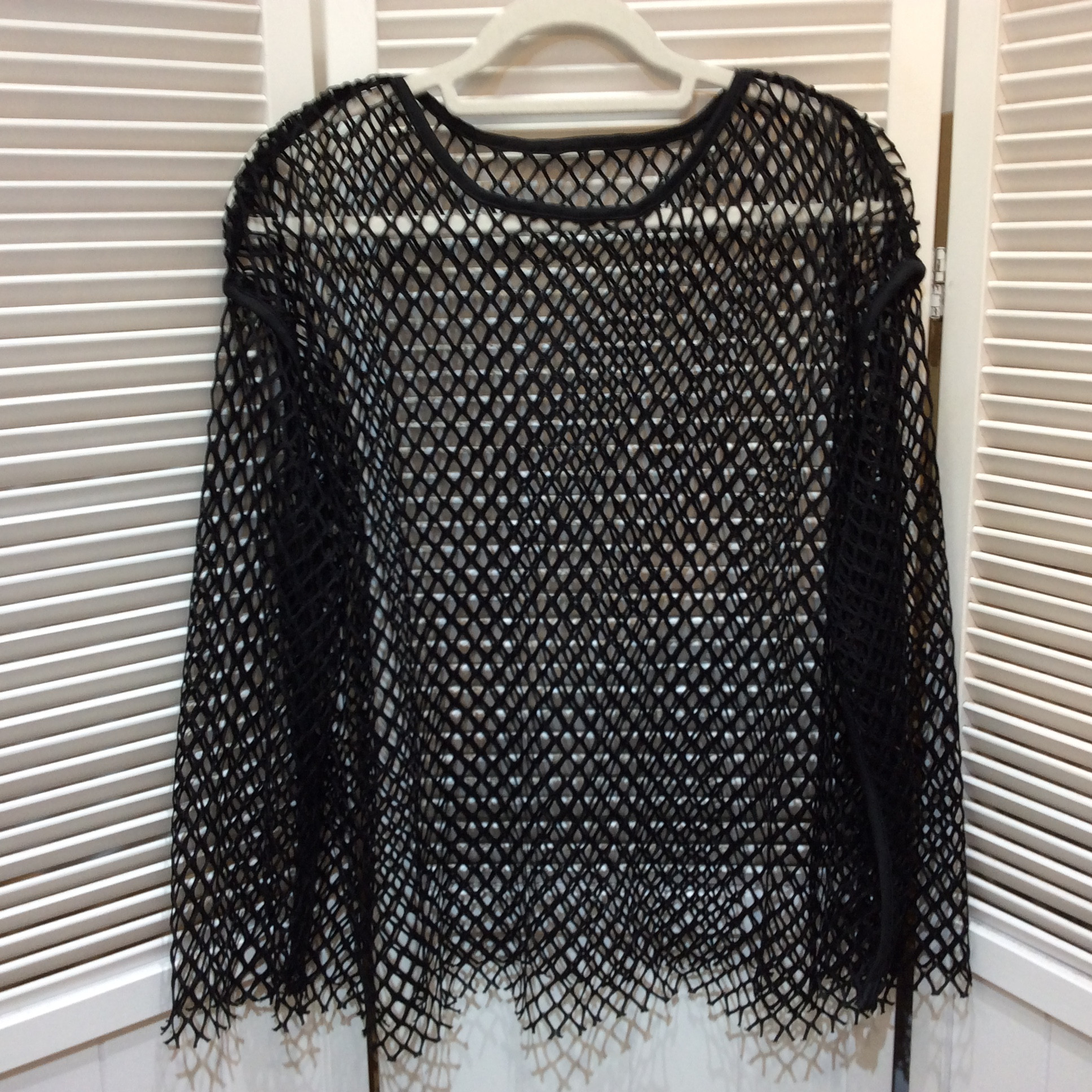 網カットソー F ブラック