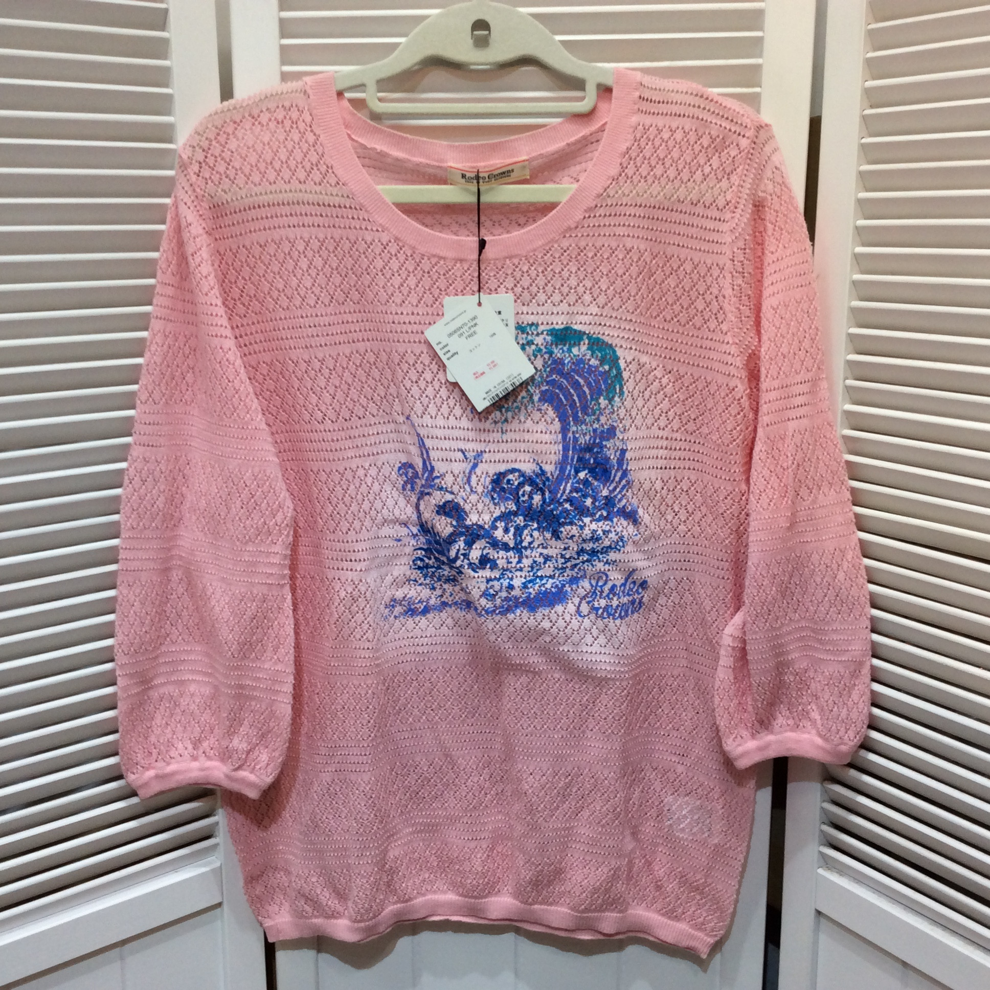 未使用☆Rodeo Crowns ロデオクラウンズ コットンセーター FREE ピンク
