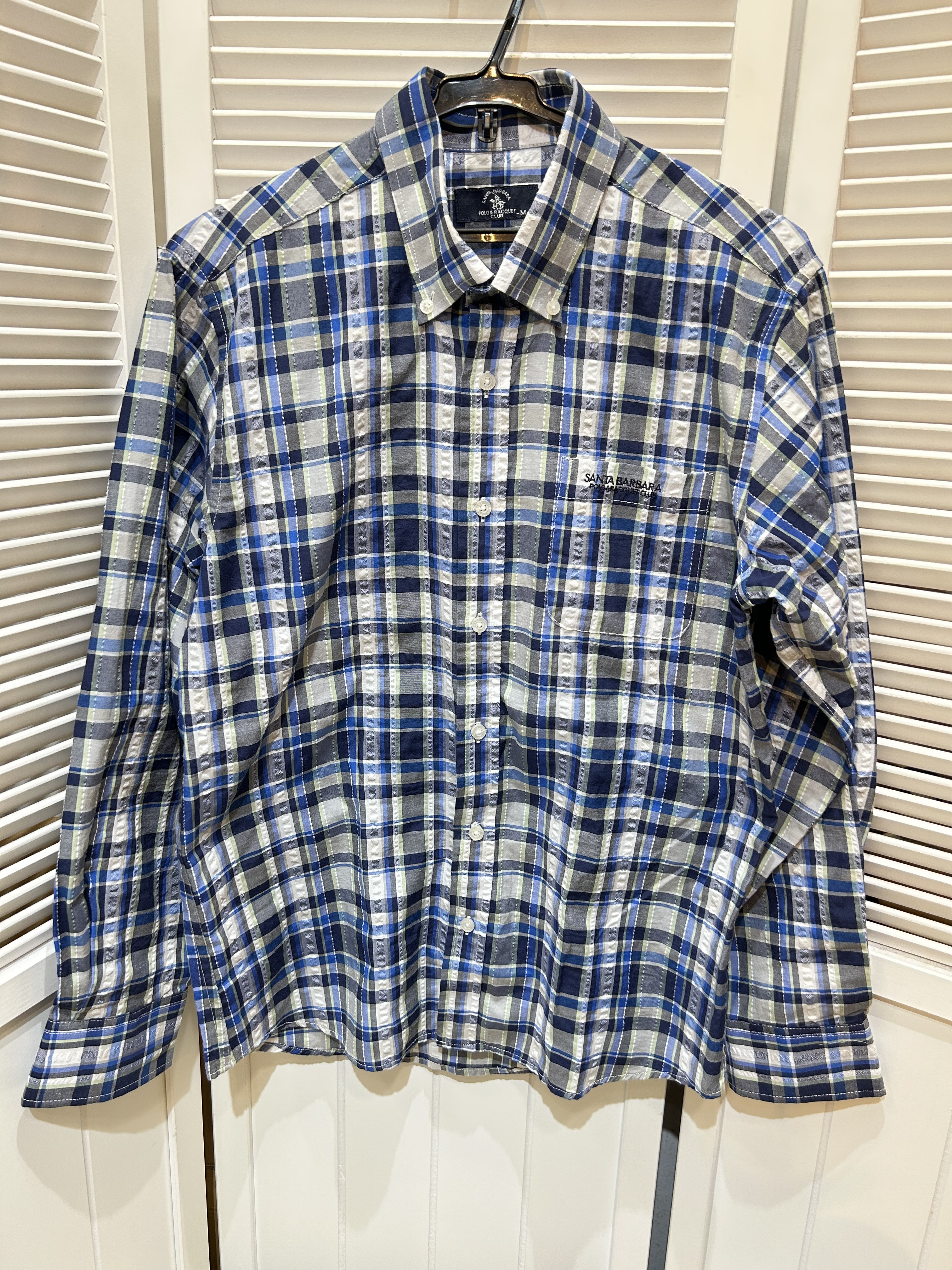 未使用☆SANT BARBARA サンタバーバラ 長袖シャツ メンズ M チェック柄