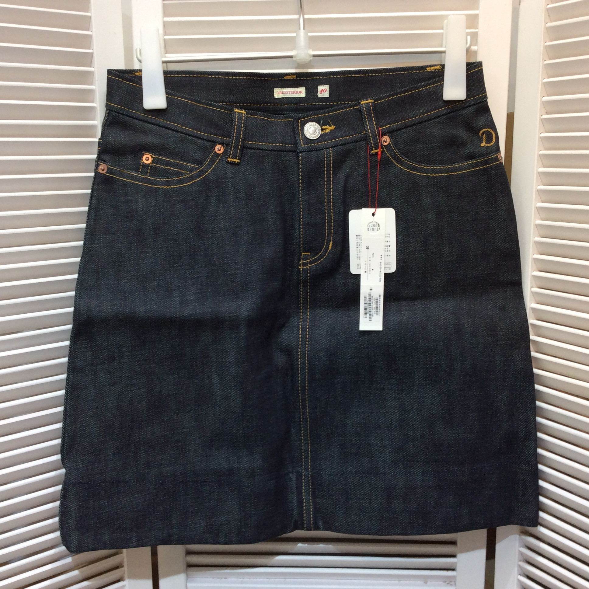 未使用☆DRESSTERIOR ドレステリア デニムスカート 40 インディゴ ワールド