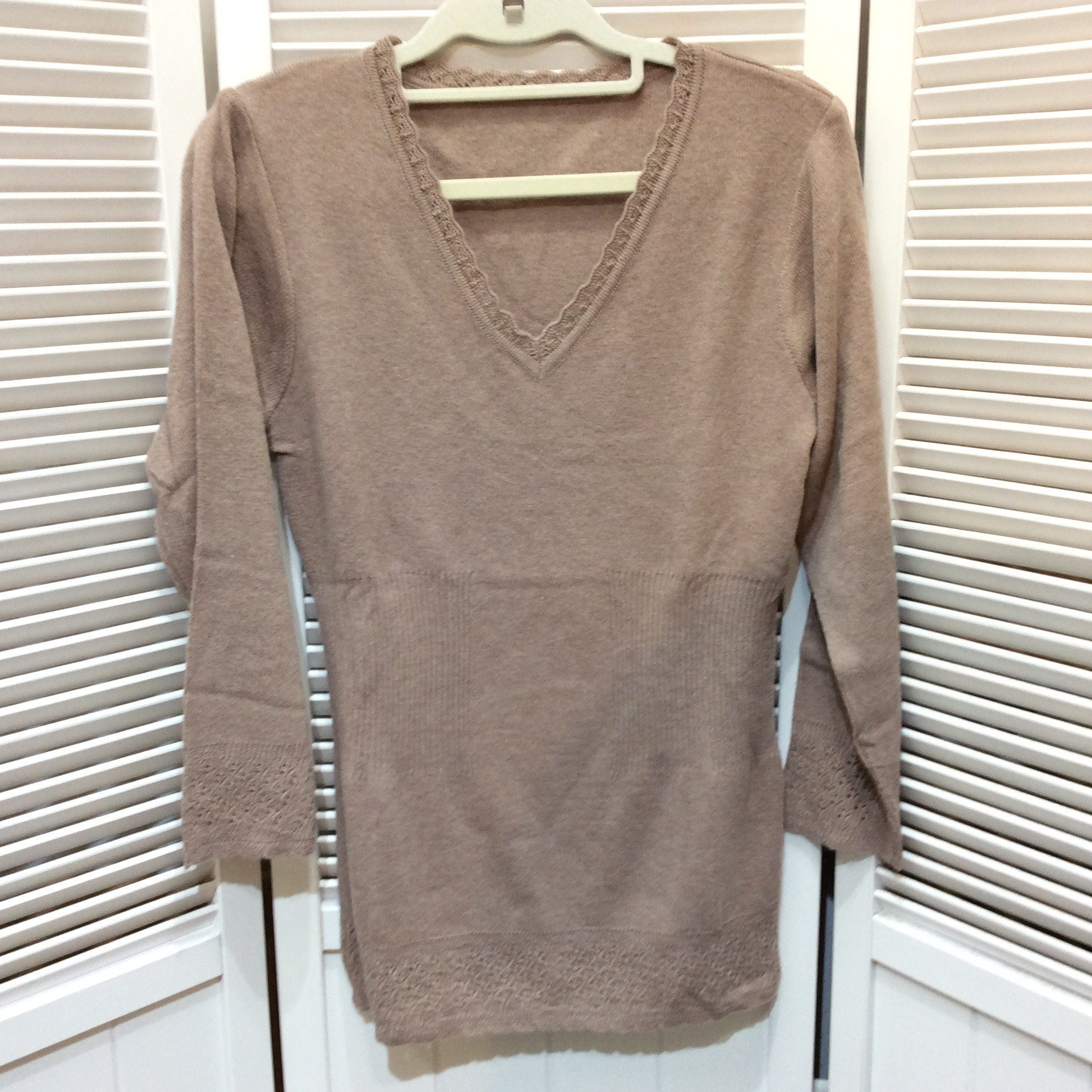 新品☆婦人 ニットインナーシャツ L ブラウン系