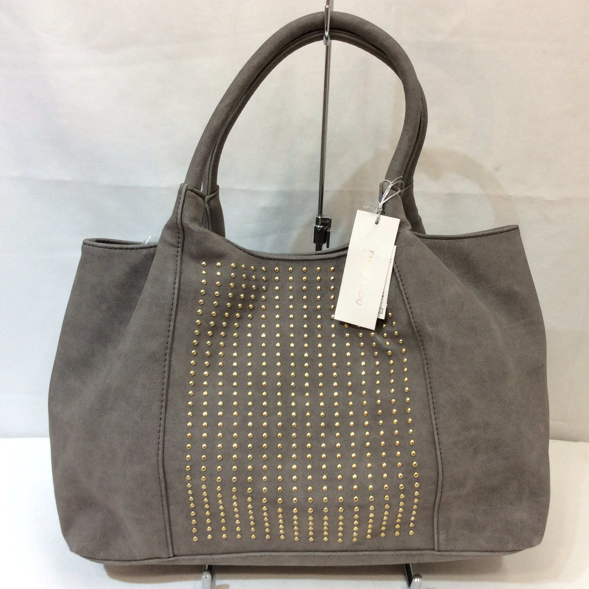 未使用☆FROUFROU フルフル 合皮トートバッグ グレー スタッズ