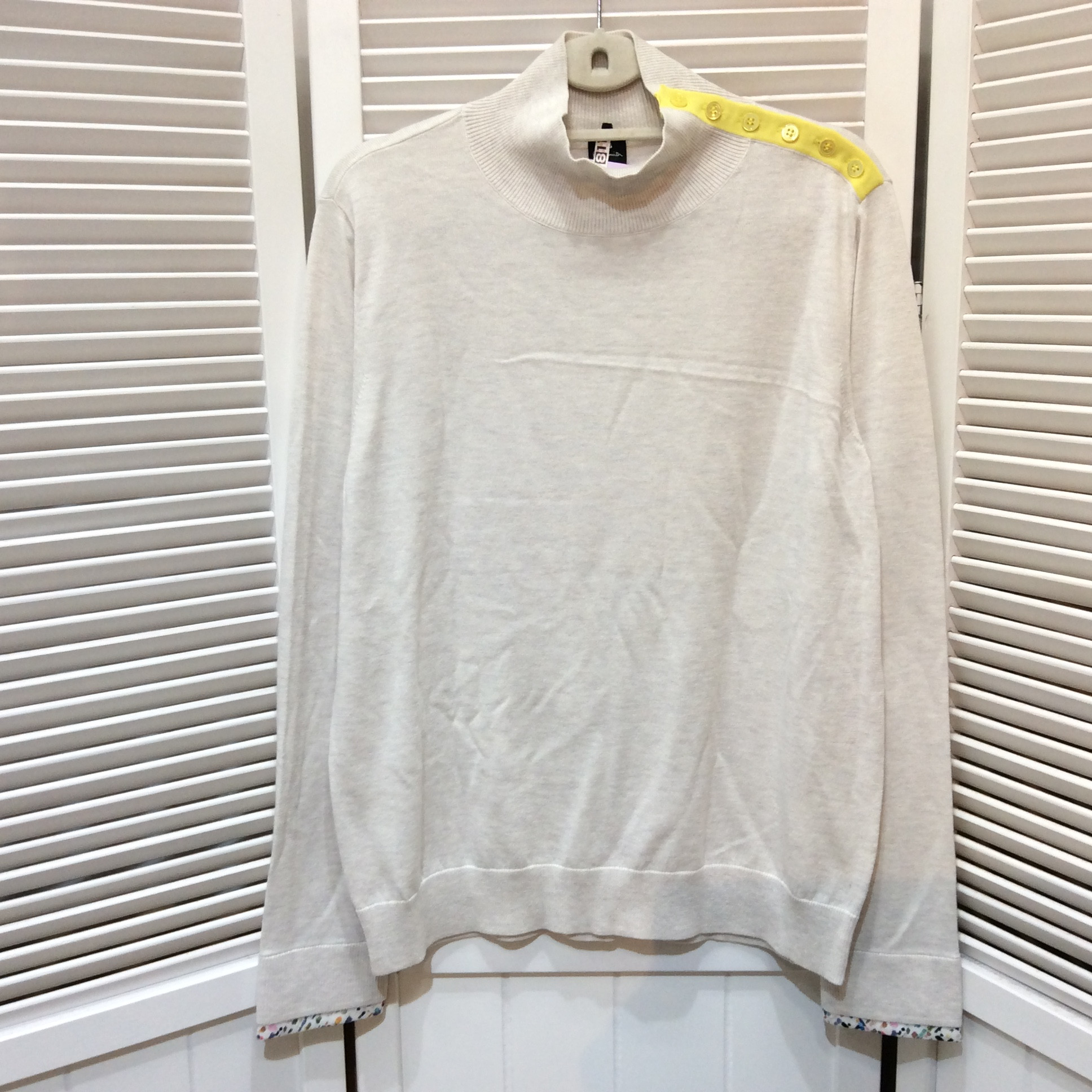 1回使用 ポールスミス ハイネックセーター Mサイズ グレー／イエロー  美品